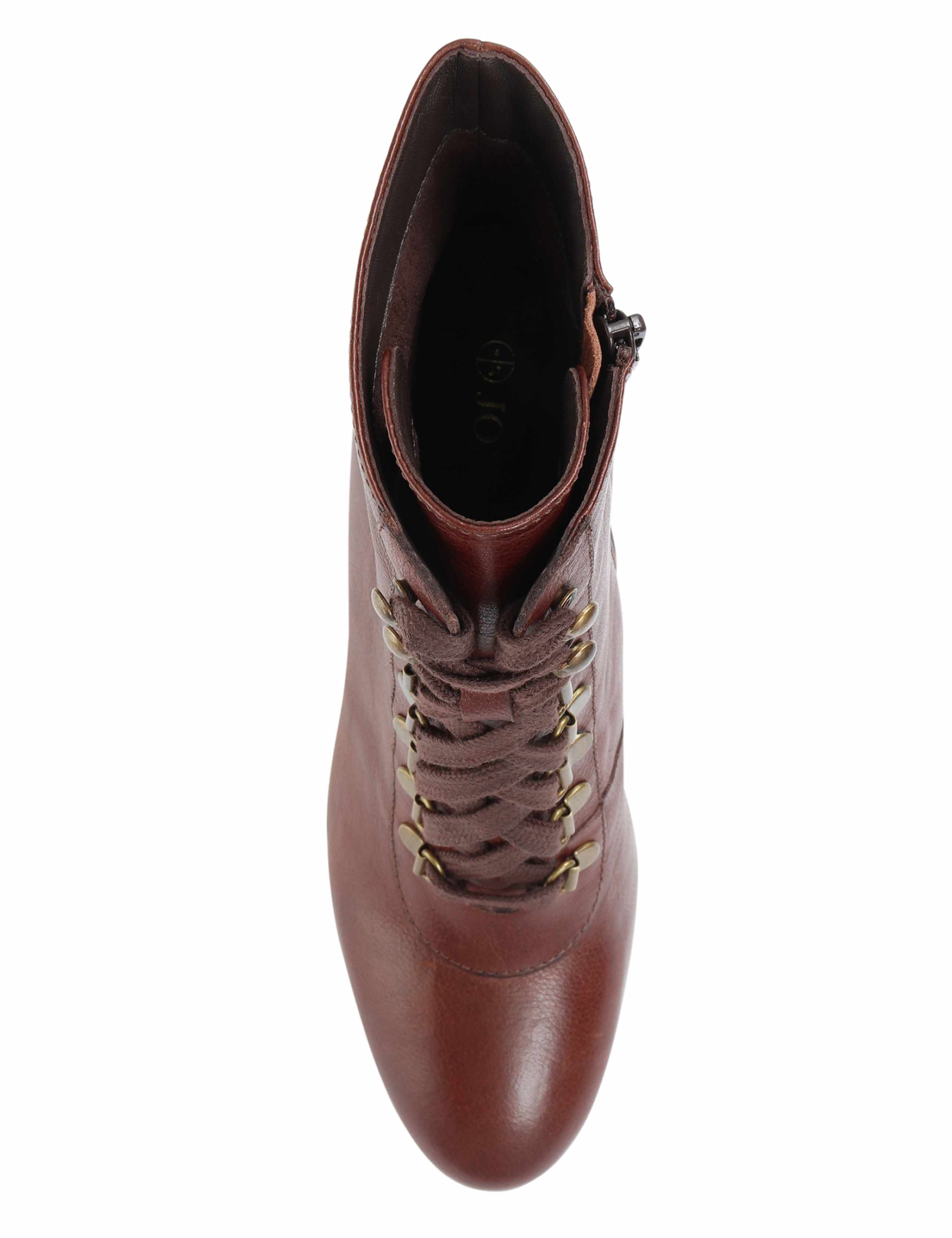 Leather Lace-Up Block Heel Ankle Boots 3 of 6
