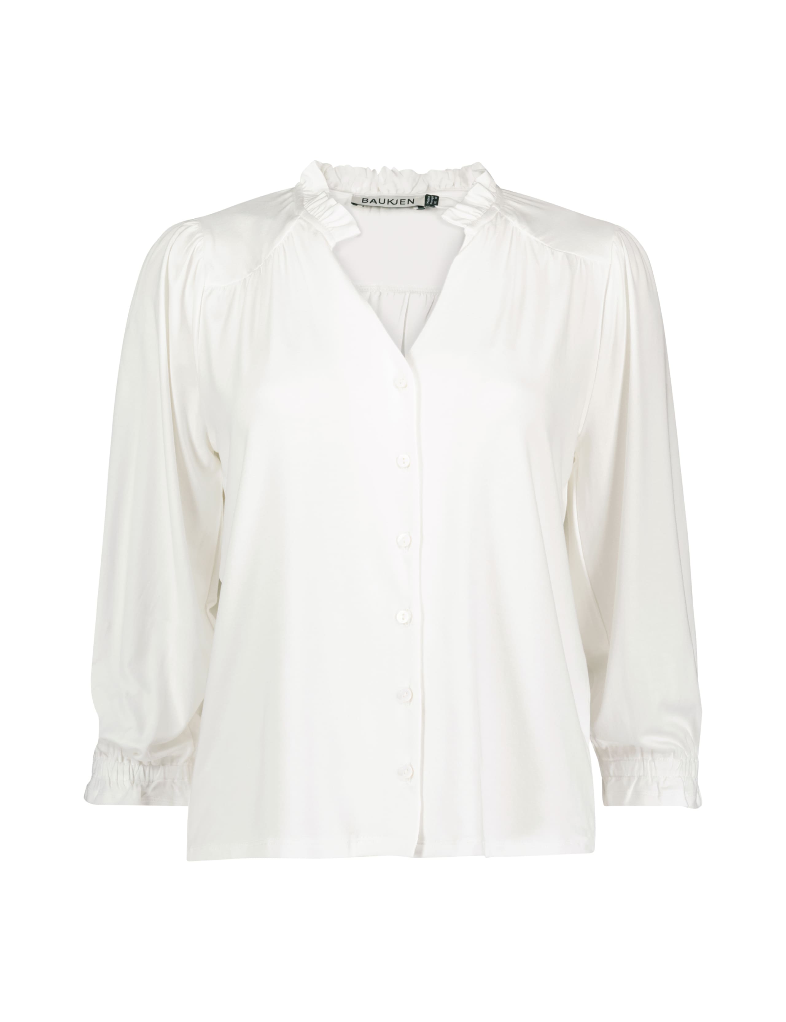 Notch Neck Frill Detail Relaxed Blouse 2 of 6