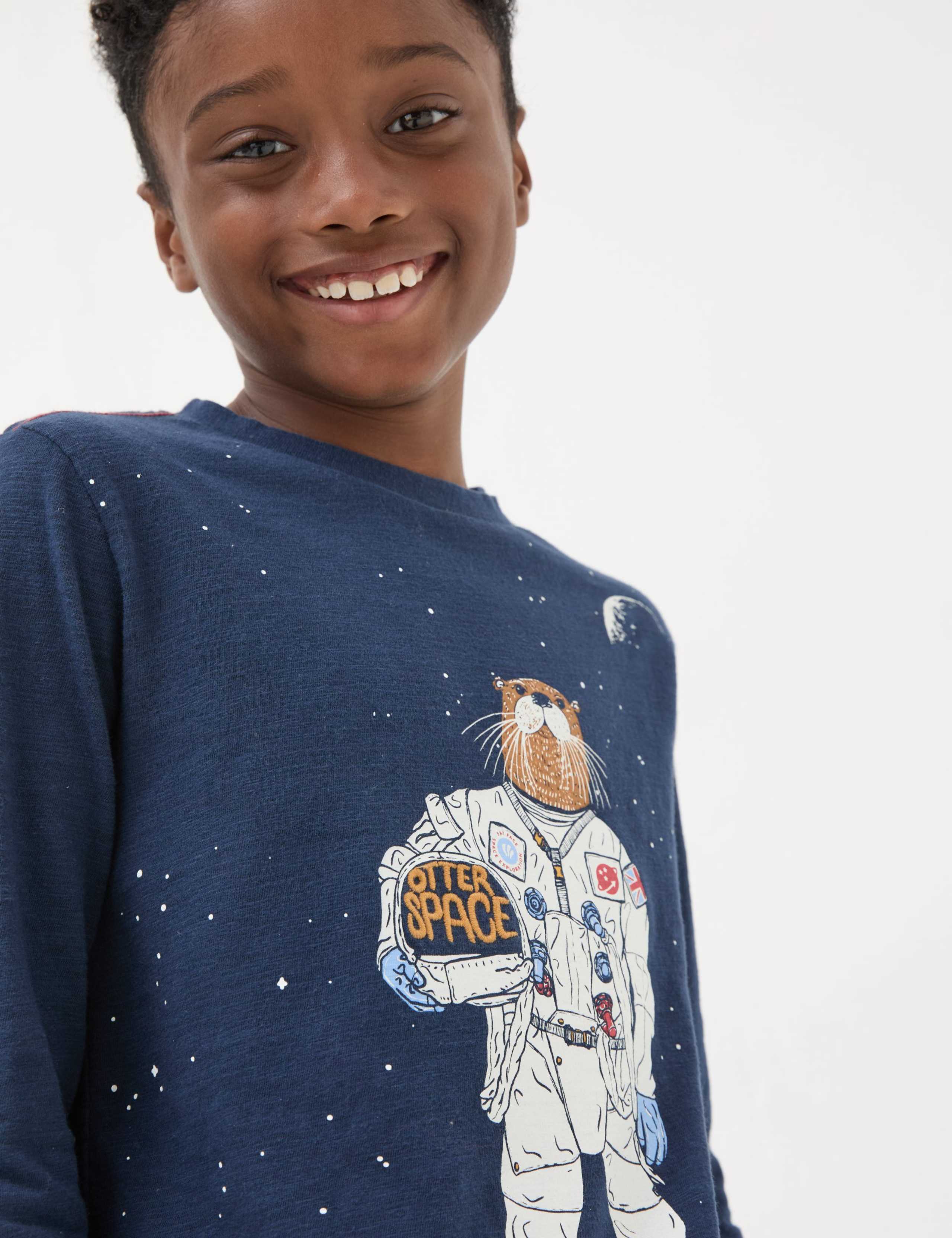Pure Cotton Space Otter Top (3-13 Yrs) 4 of 4