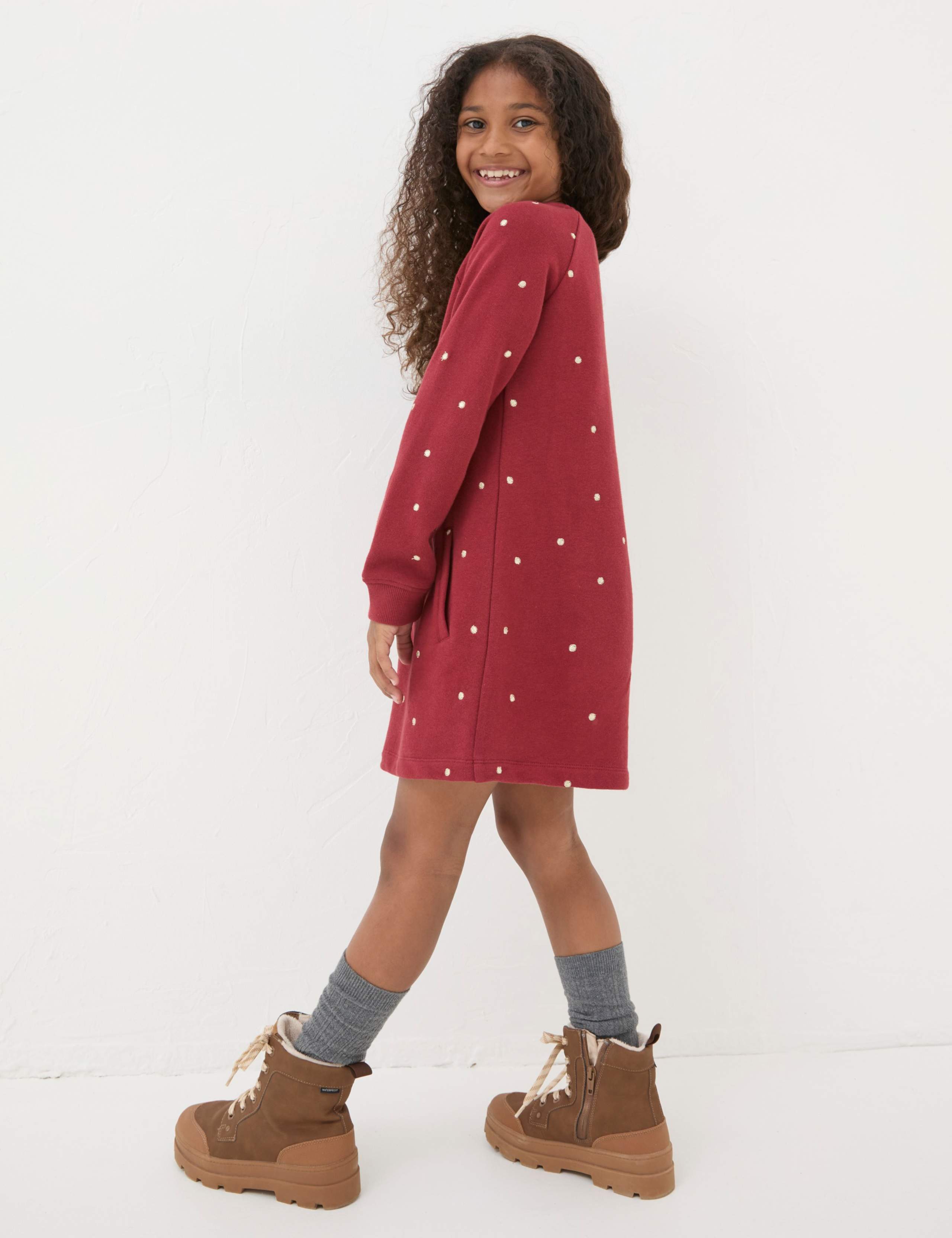 Pure Cotton Spot Sweatshirt Dress (3-13 Yrs) 3 of 4