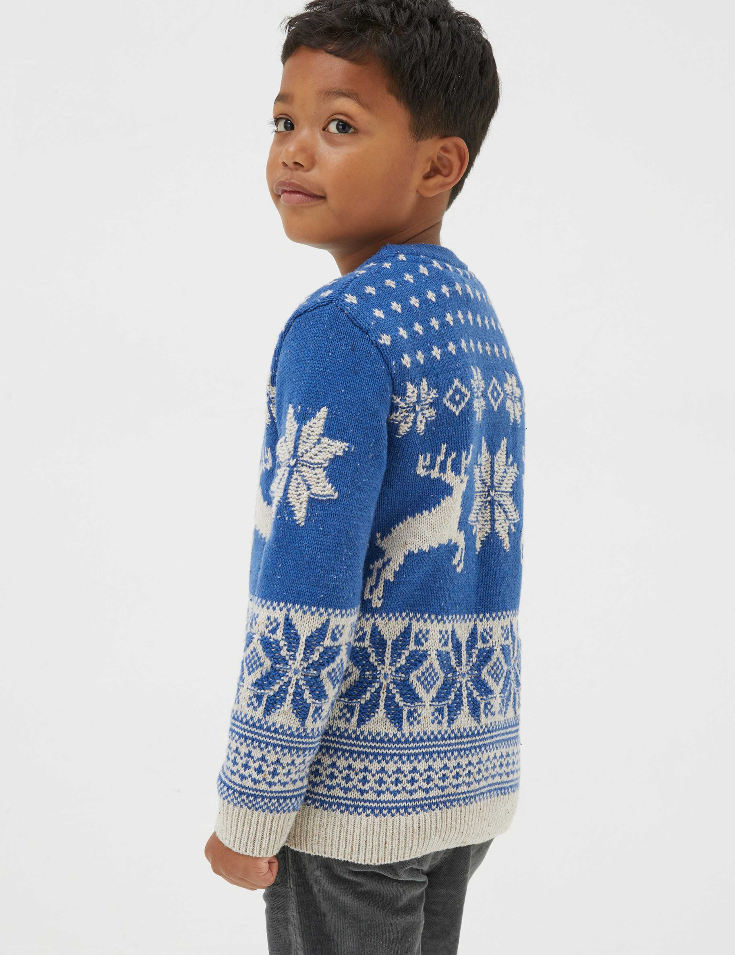 Cotton Rich Deer Fair Isle Knitted Jumper (3-13 Yrs) 3 of 4
