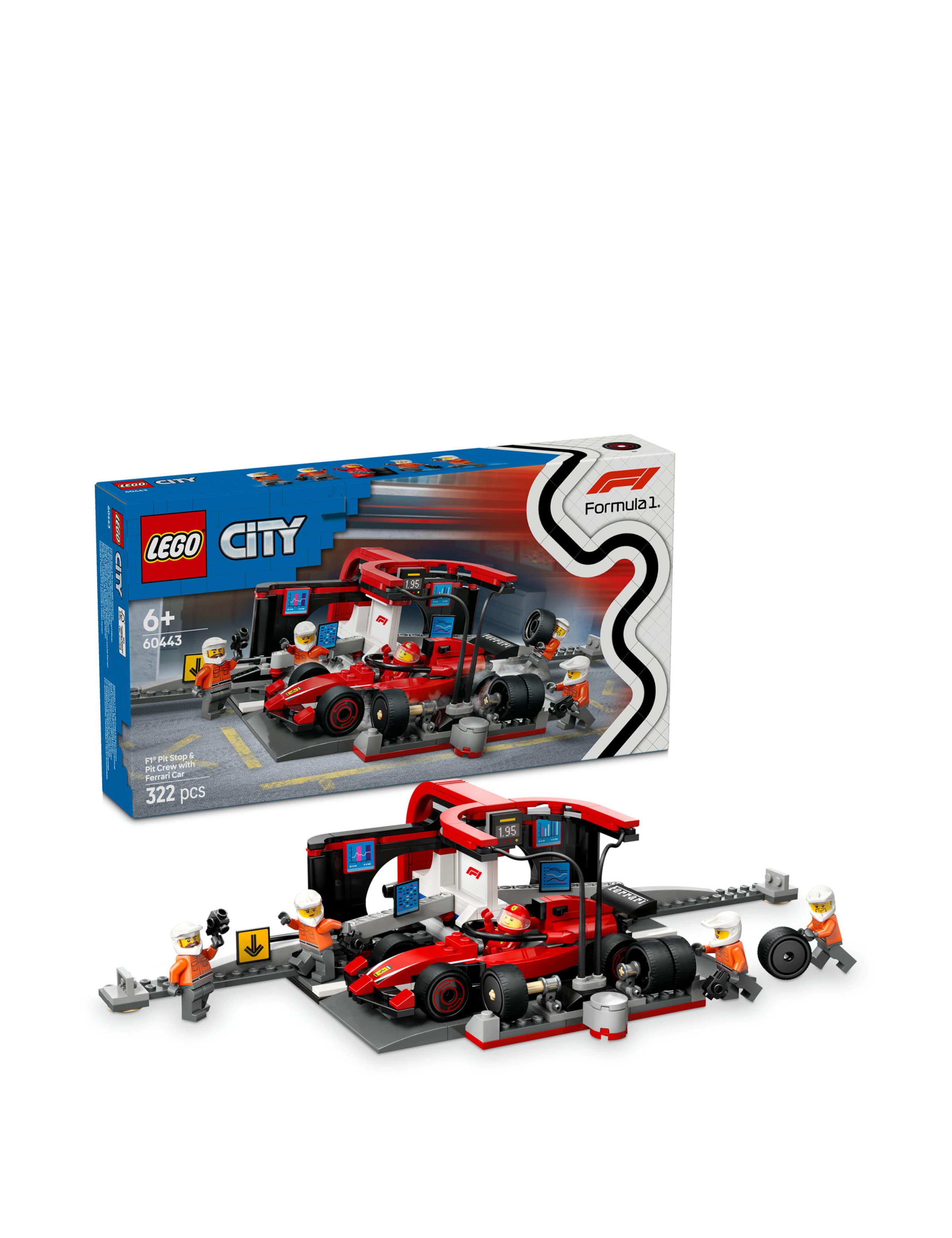 LEGO® City F1 Pit Stop & Pit Crew with Ferrari Car 60443 (6+ Yrs) 1 of 6