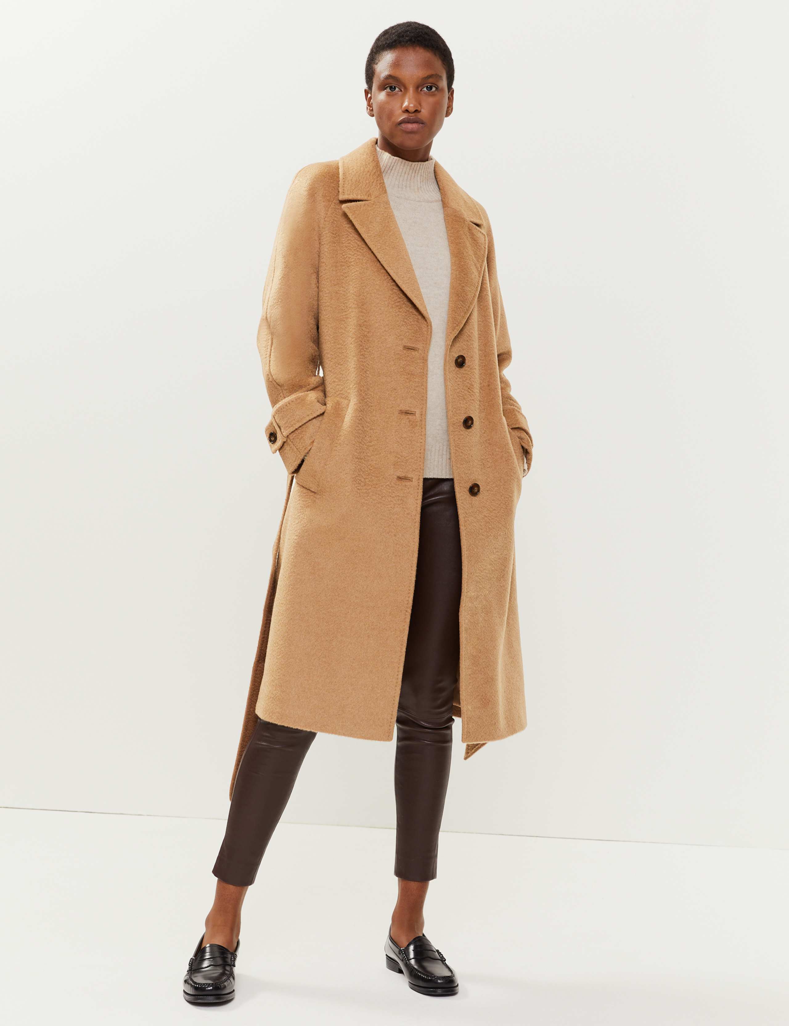 Camel Hair Wrap Coat 1 of 7