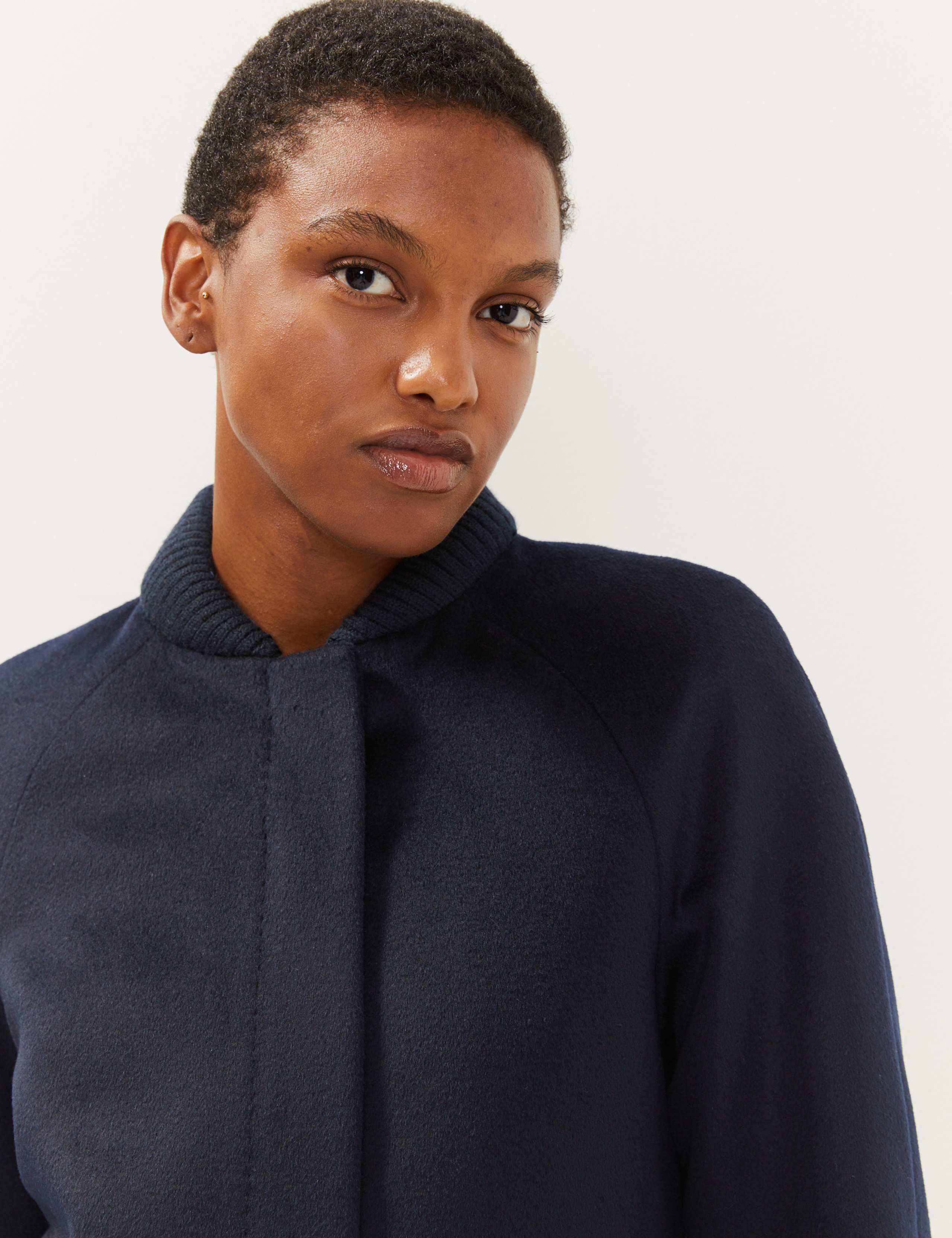 Pure Wool Ribbed Neck Coat 4 of 6