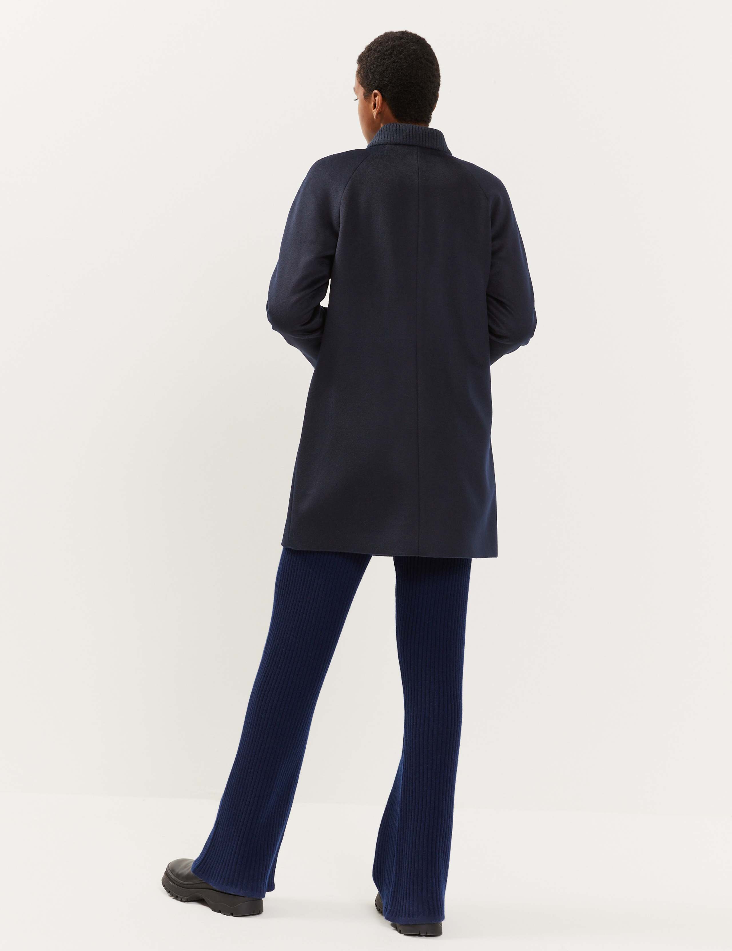 Pure Wool Ribbed Neck Coat 5 of 6