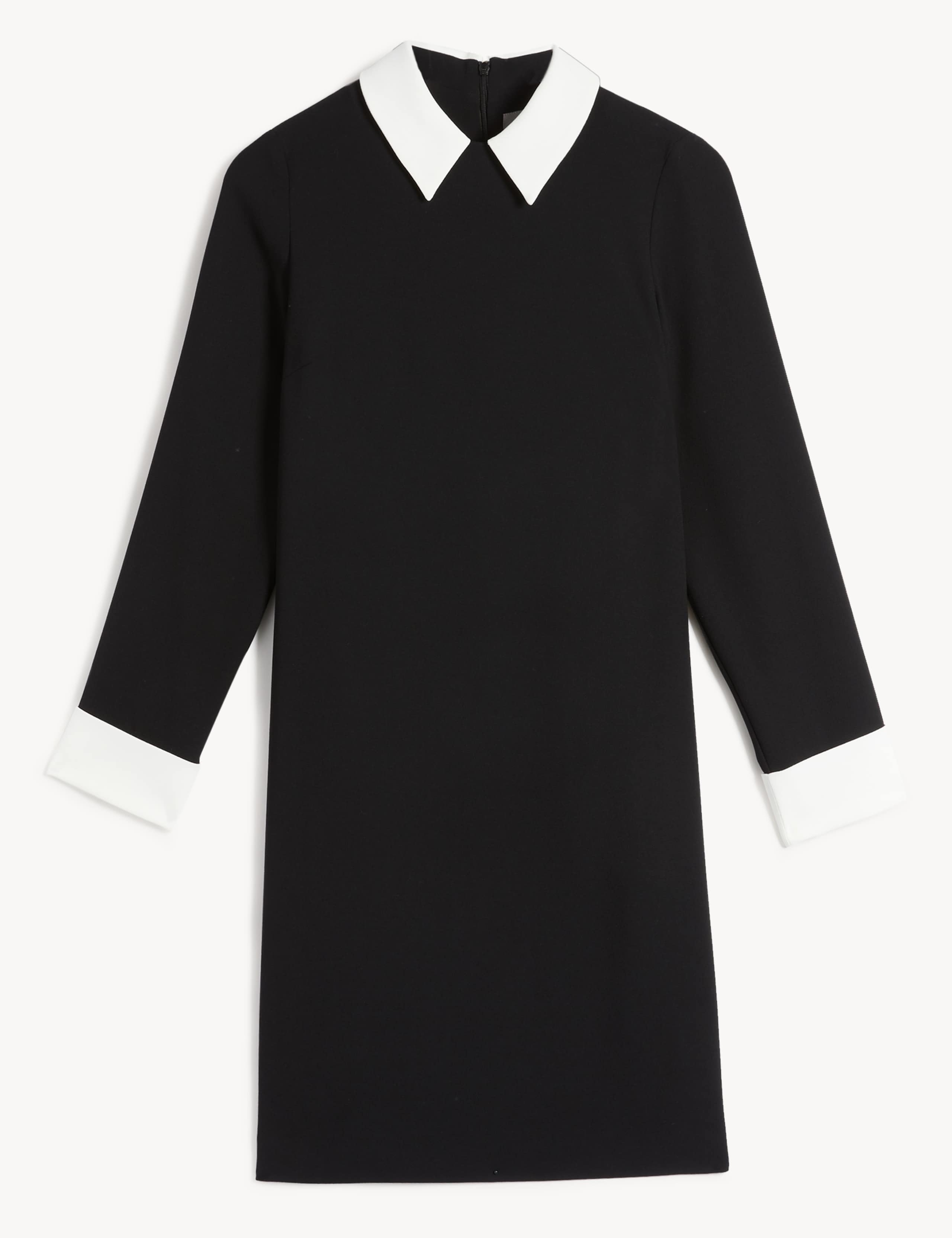 Crepe Contrast Detailing Shift Dress 2 of 7