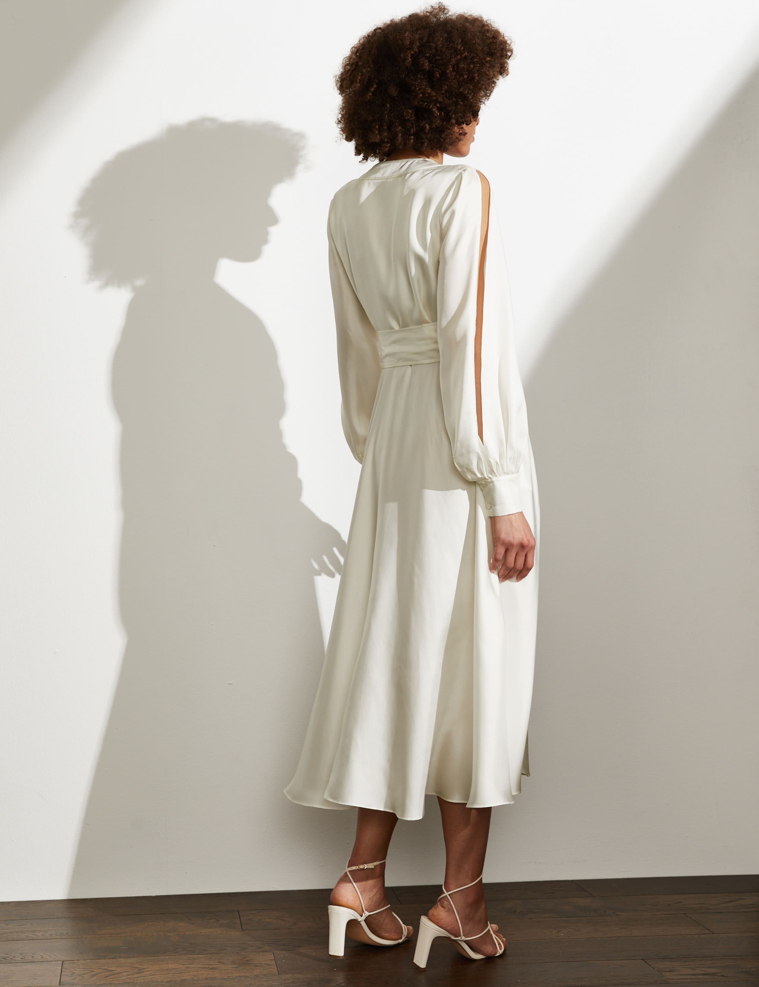 Pure Silk Midi Wrap Dress 5 of 6
