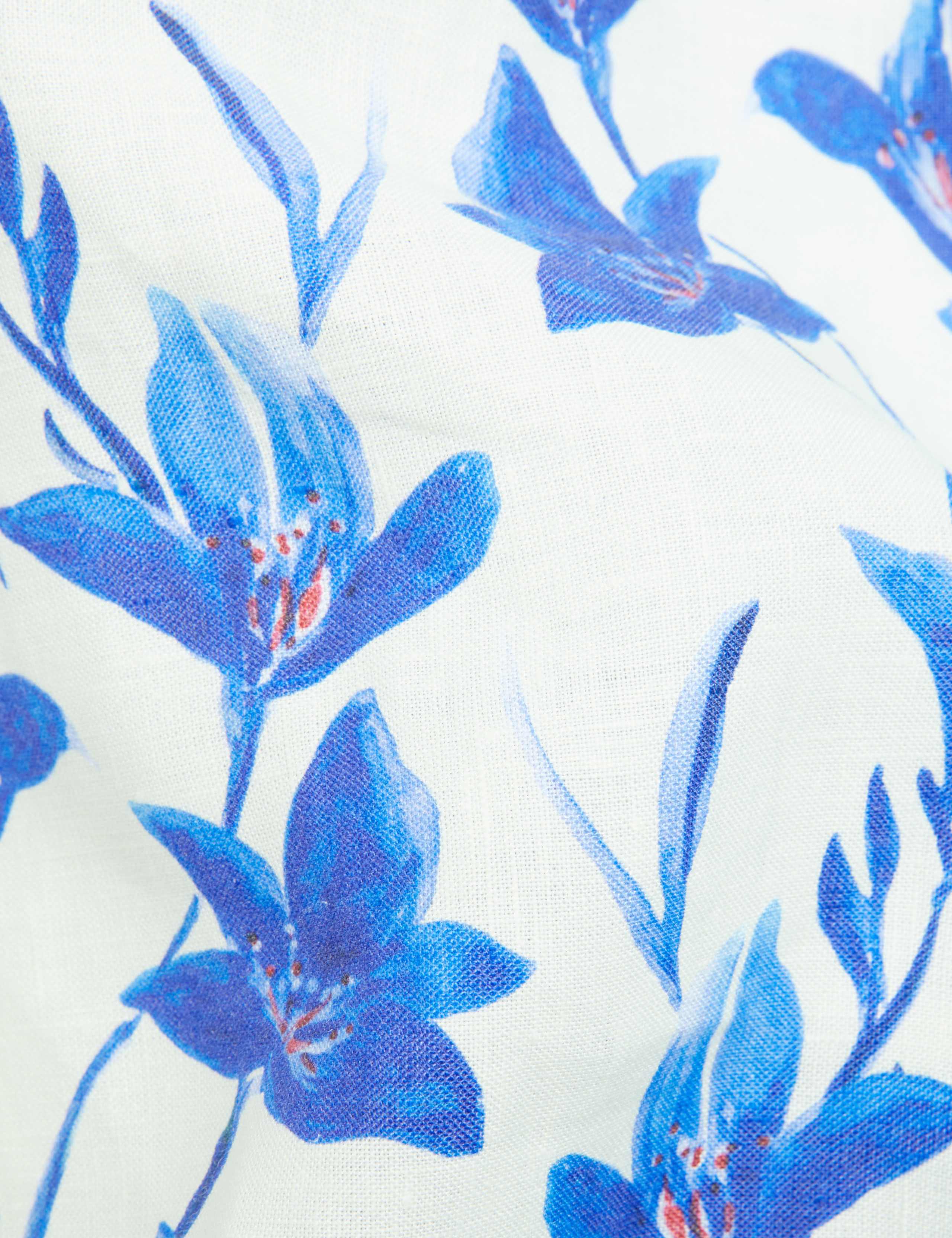 Pure Linen Floral Midi Shirt Dress 5 of 5