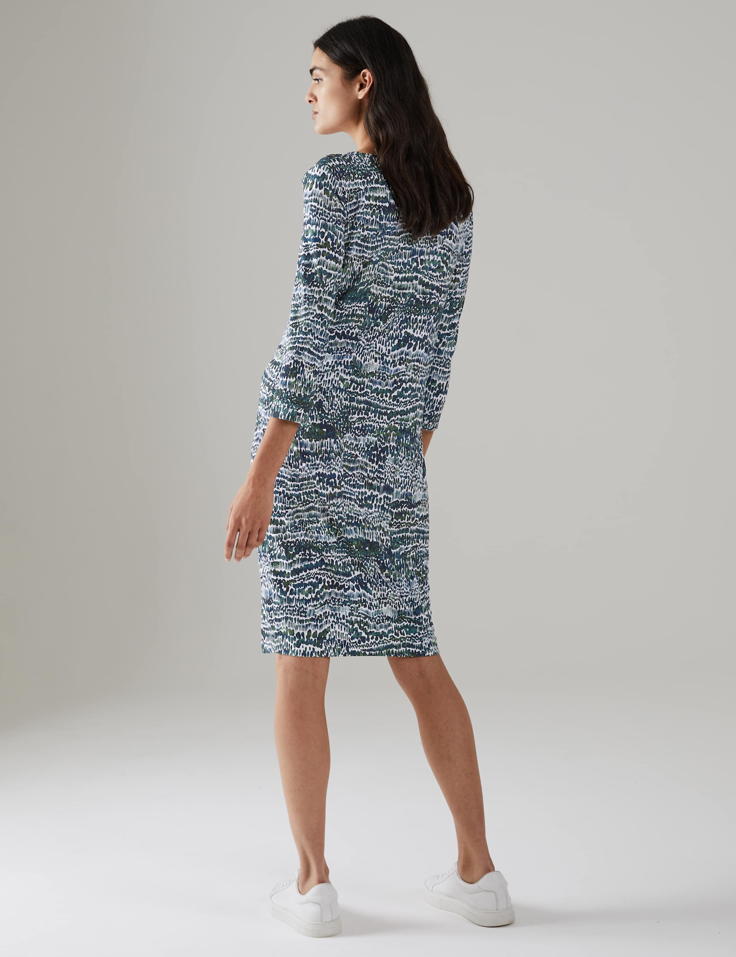 Printed V-Neck Knee Length Dress 5 of 6