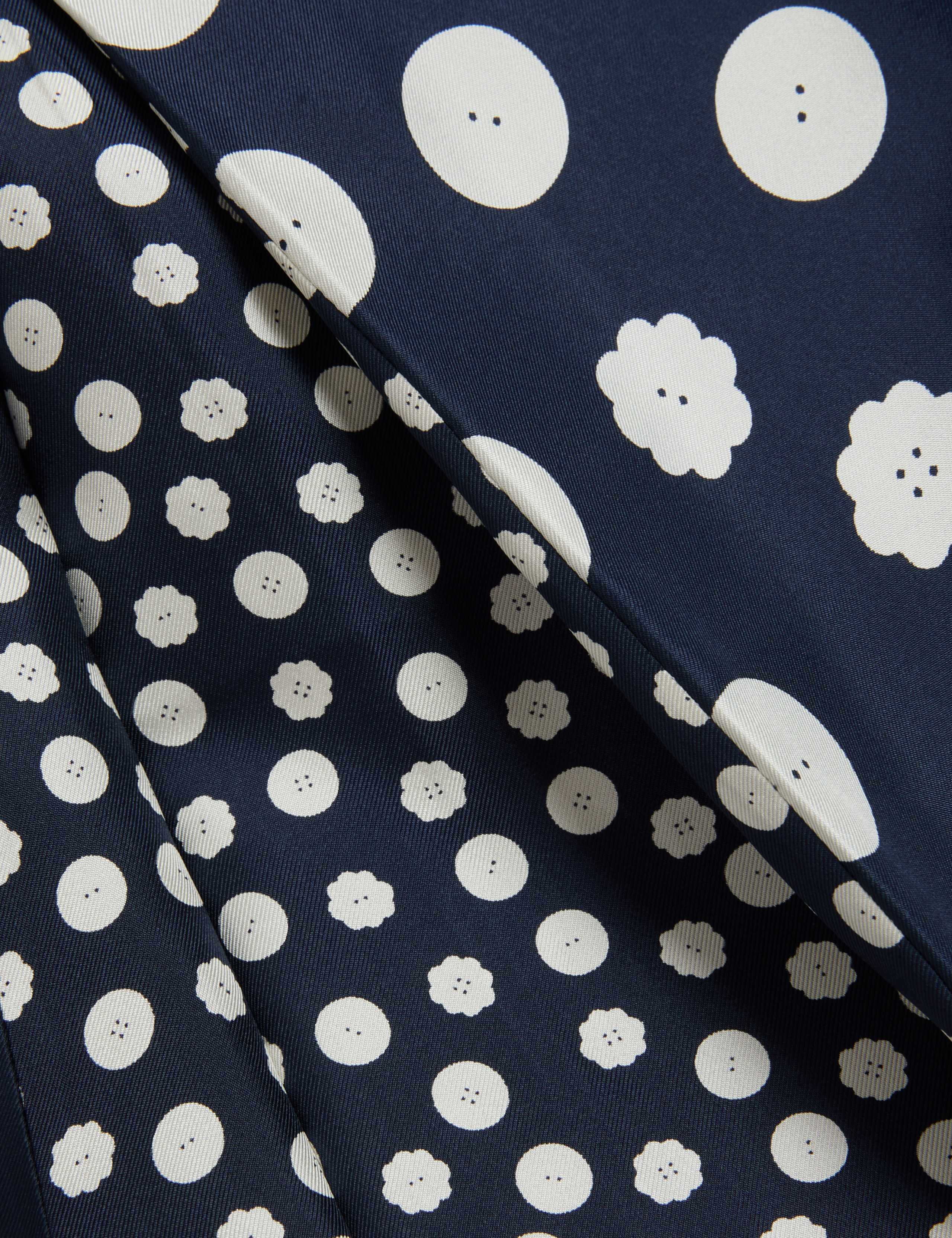 Pure Silk Button Print Midi Shirt Dress 5 of 5