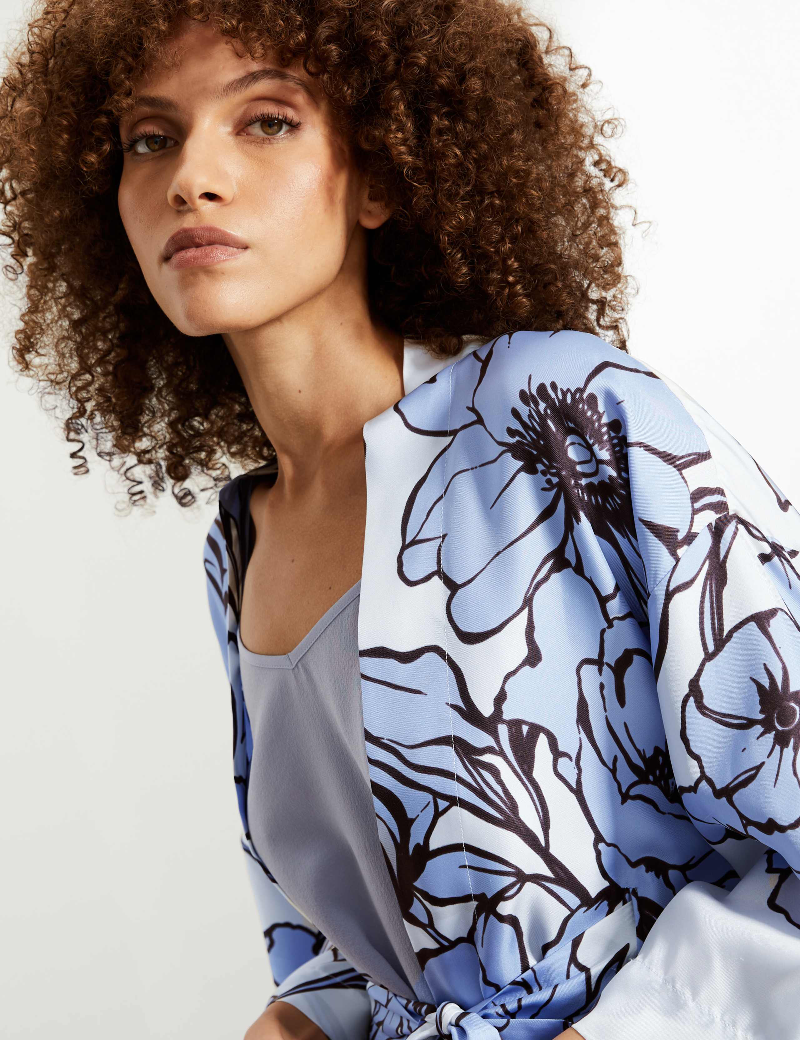 Pure Silk Floral Belted Kimono 3 of 5