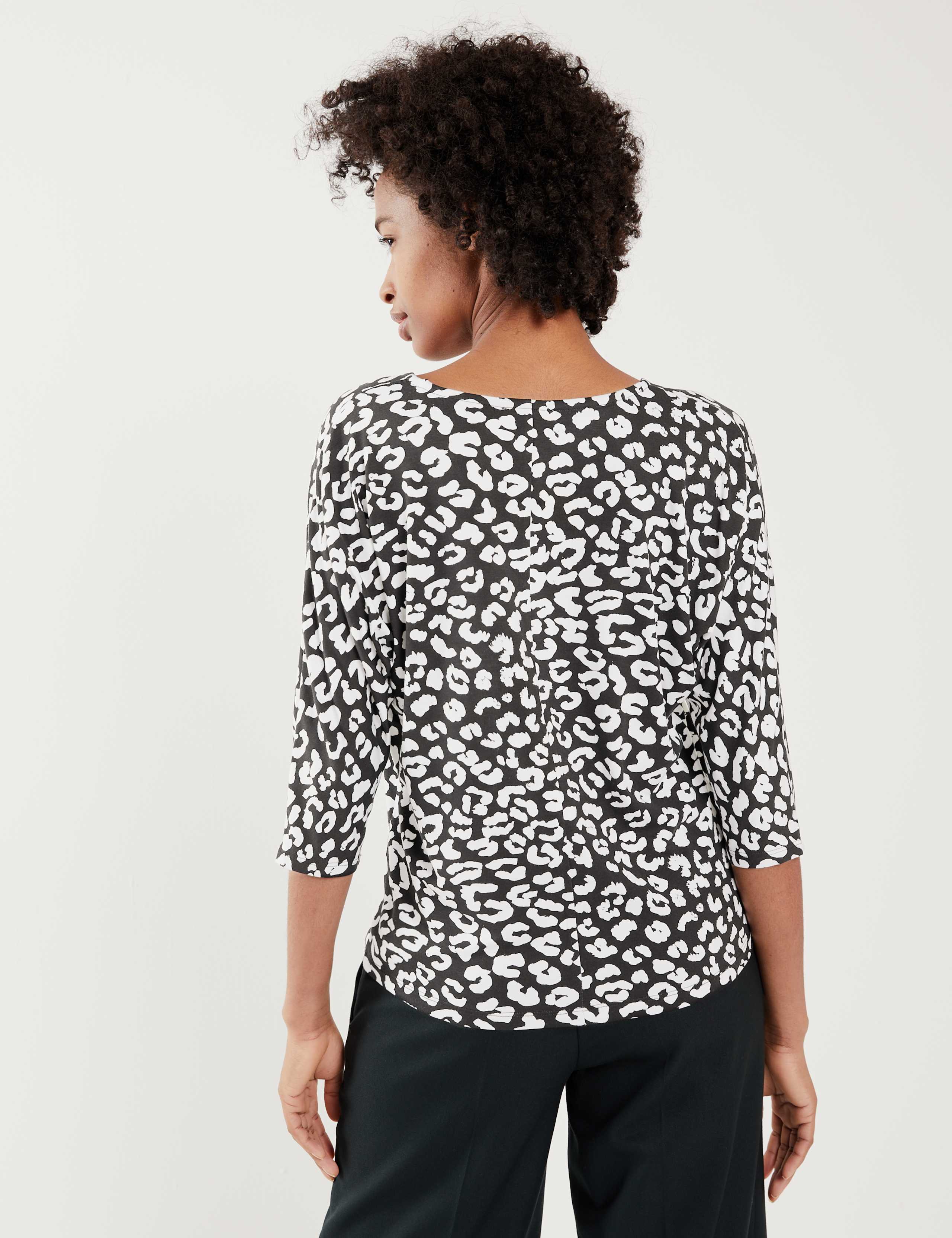 Animal Print V-Neck Batwing Top 5 of 6