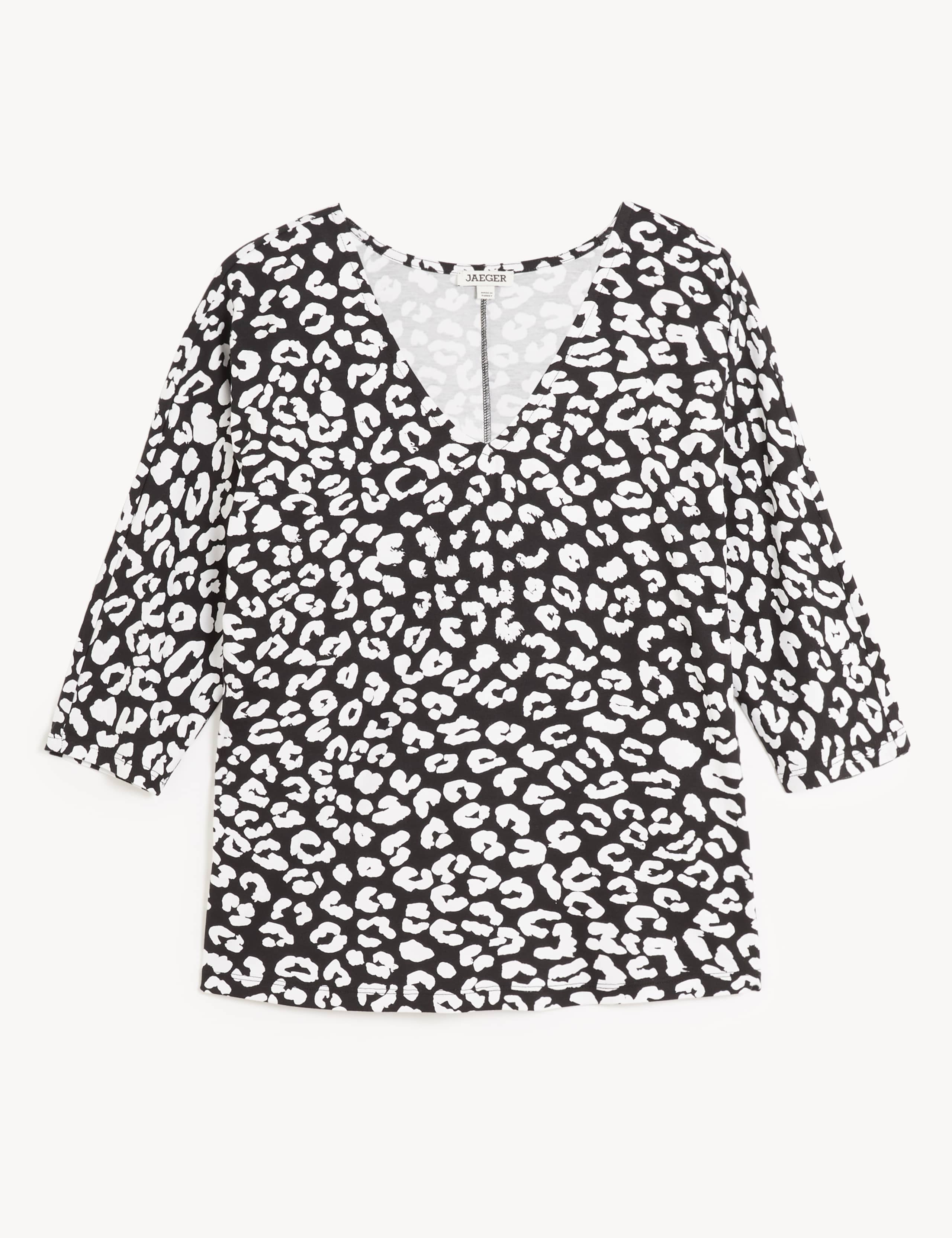 Animal Print V-Neck Batwing Top 2 of 6