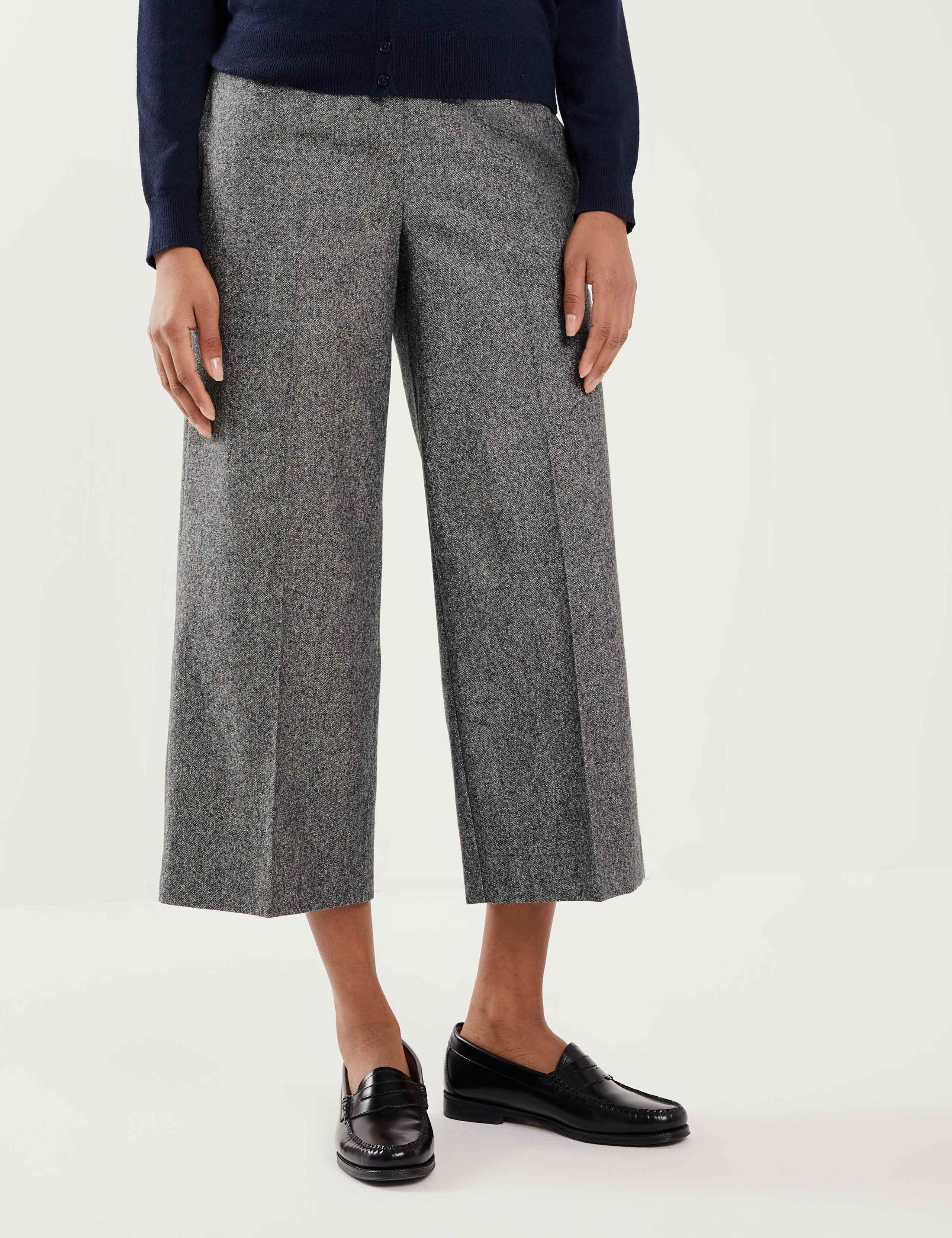 Wool Blend Textured Wide Leg Culottes | JAEGER | M&S