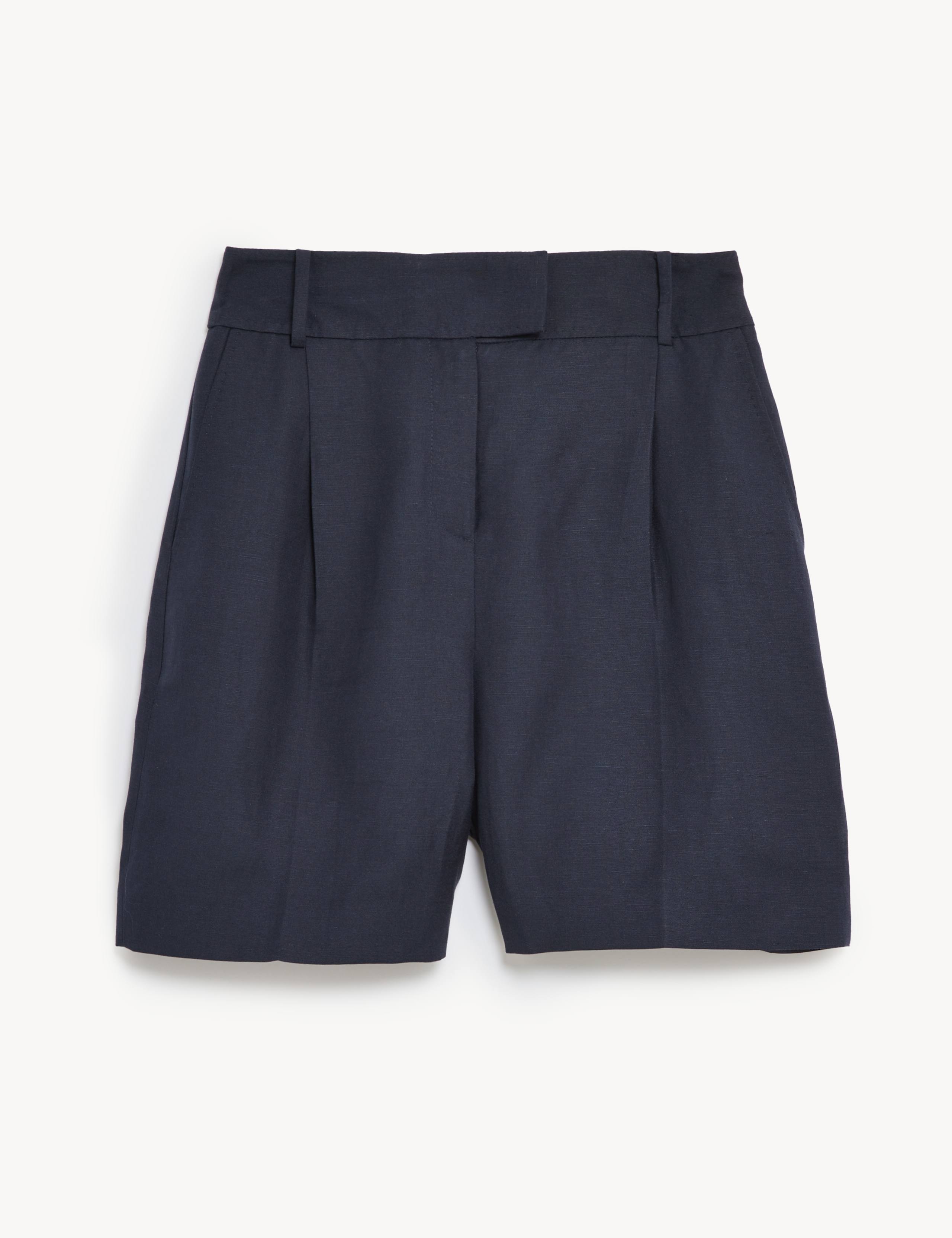 Silk Linen Knee Length Shorts 2 of 7