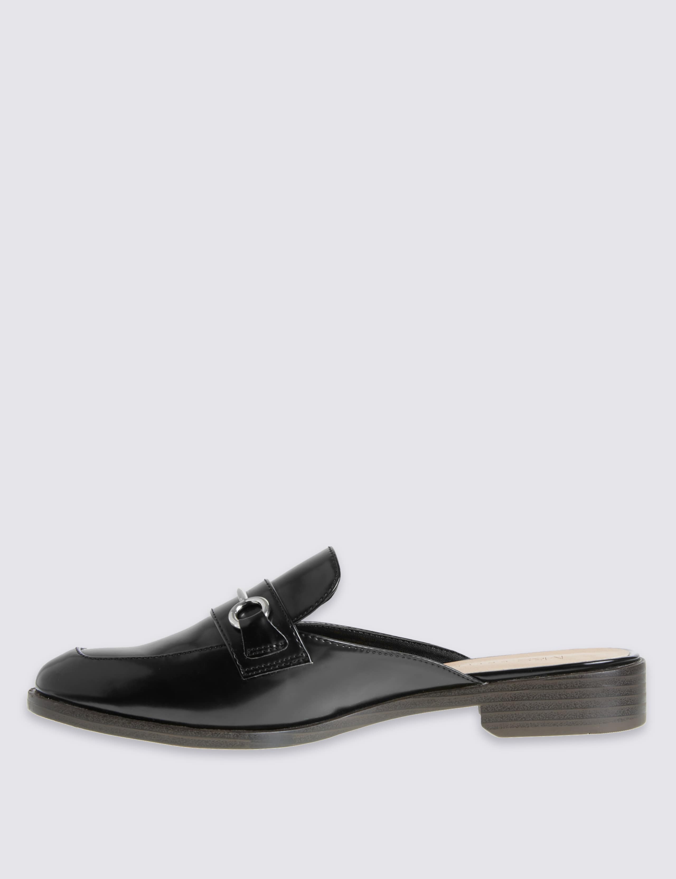 Block Heel Snaffle Trimmed Mule Slippers 4 of 6
