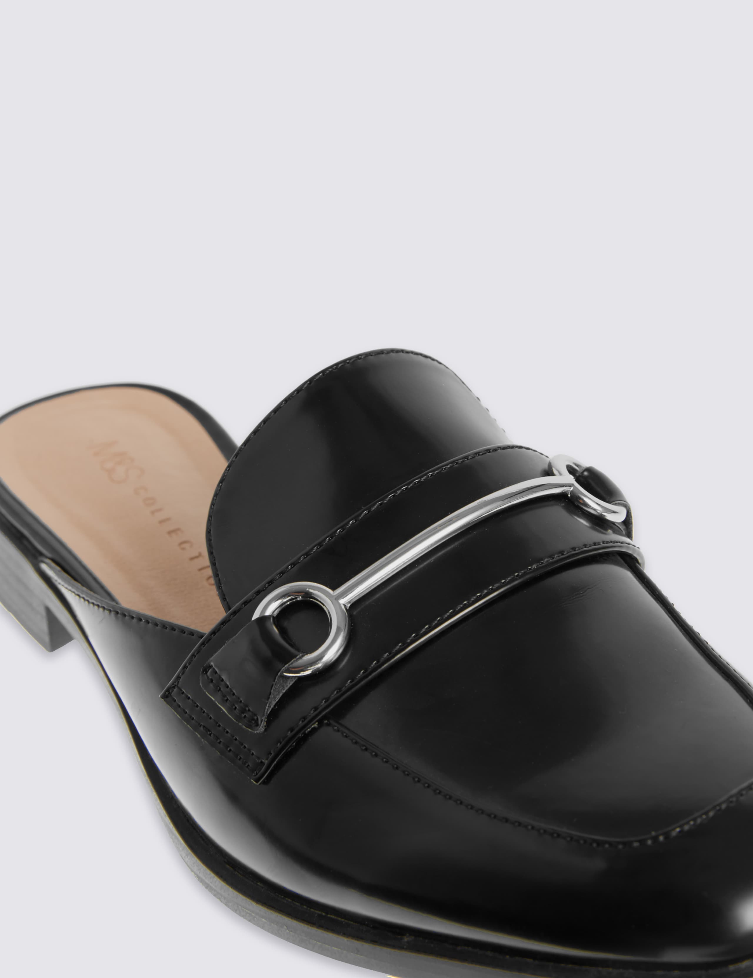 Block Heel Snaffle Trimmed Mule Slippers 5 of 6
