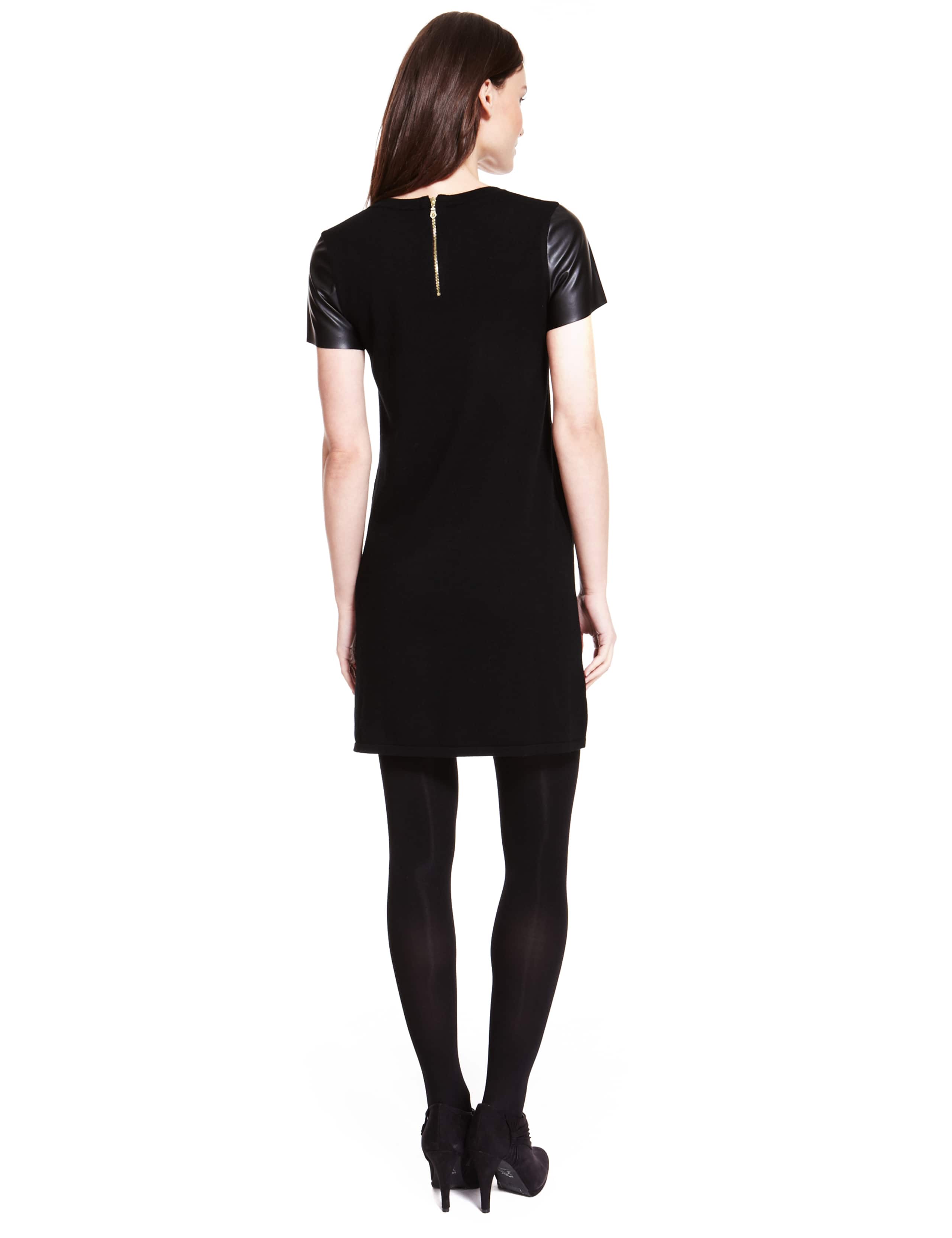 Faux Leather Trim Knitted Dress 4 of 6