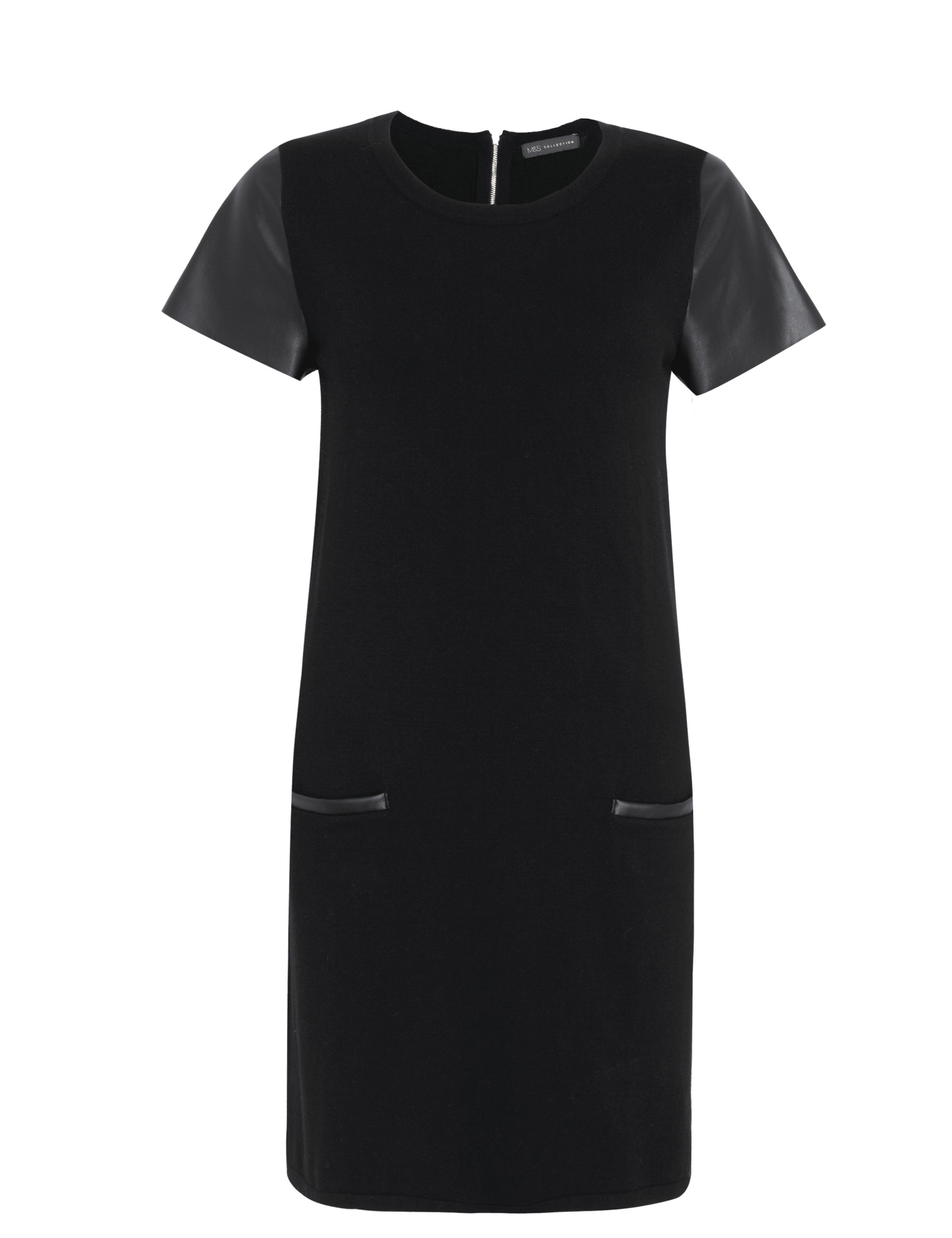 Faux Leather Trim Knitted Dress 2 of 6