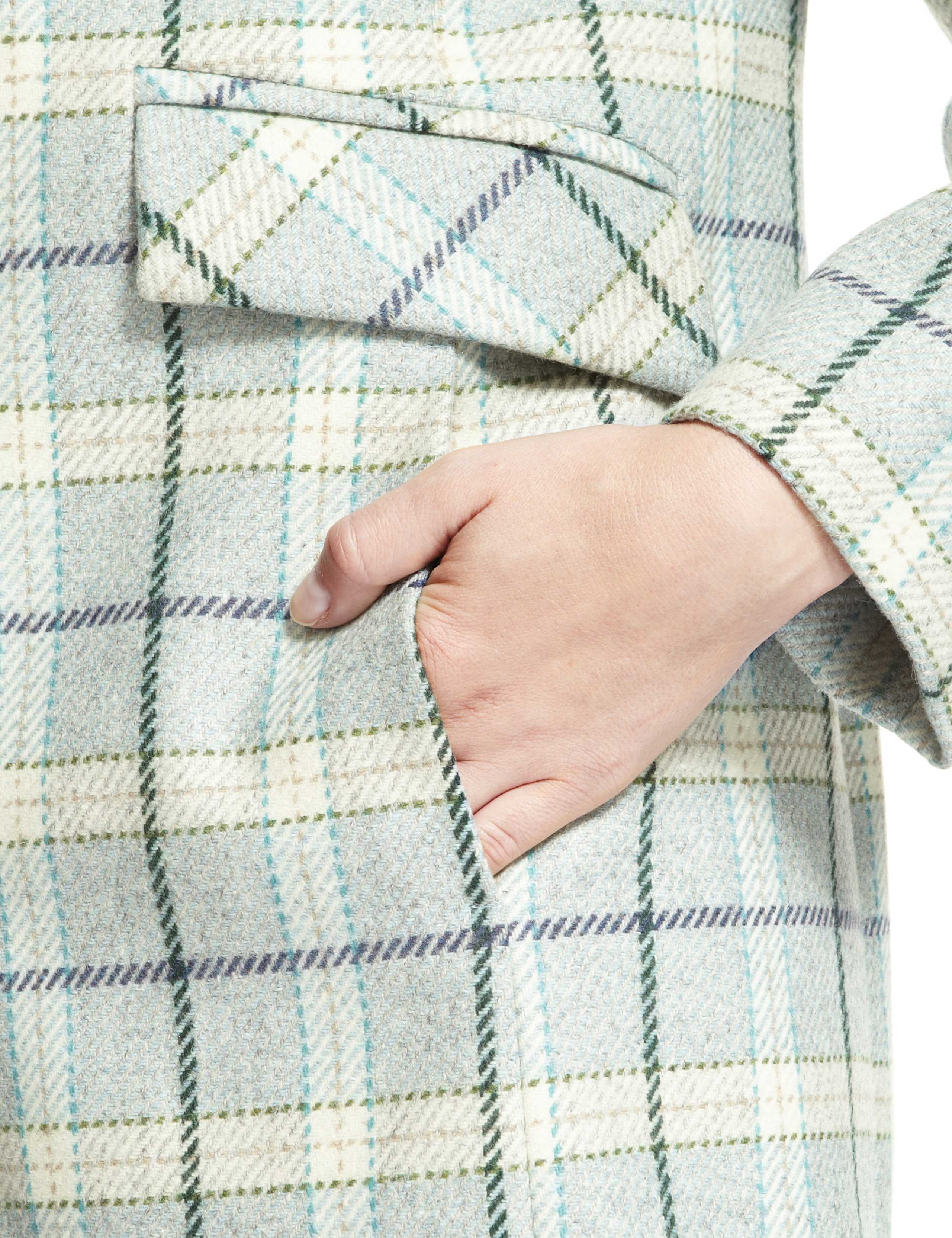 Wool Blend Checked Coat 7 of 8
