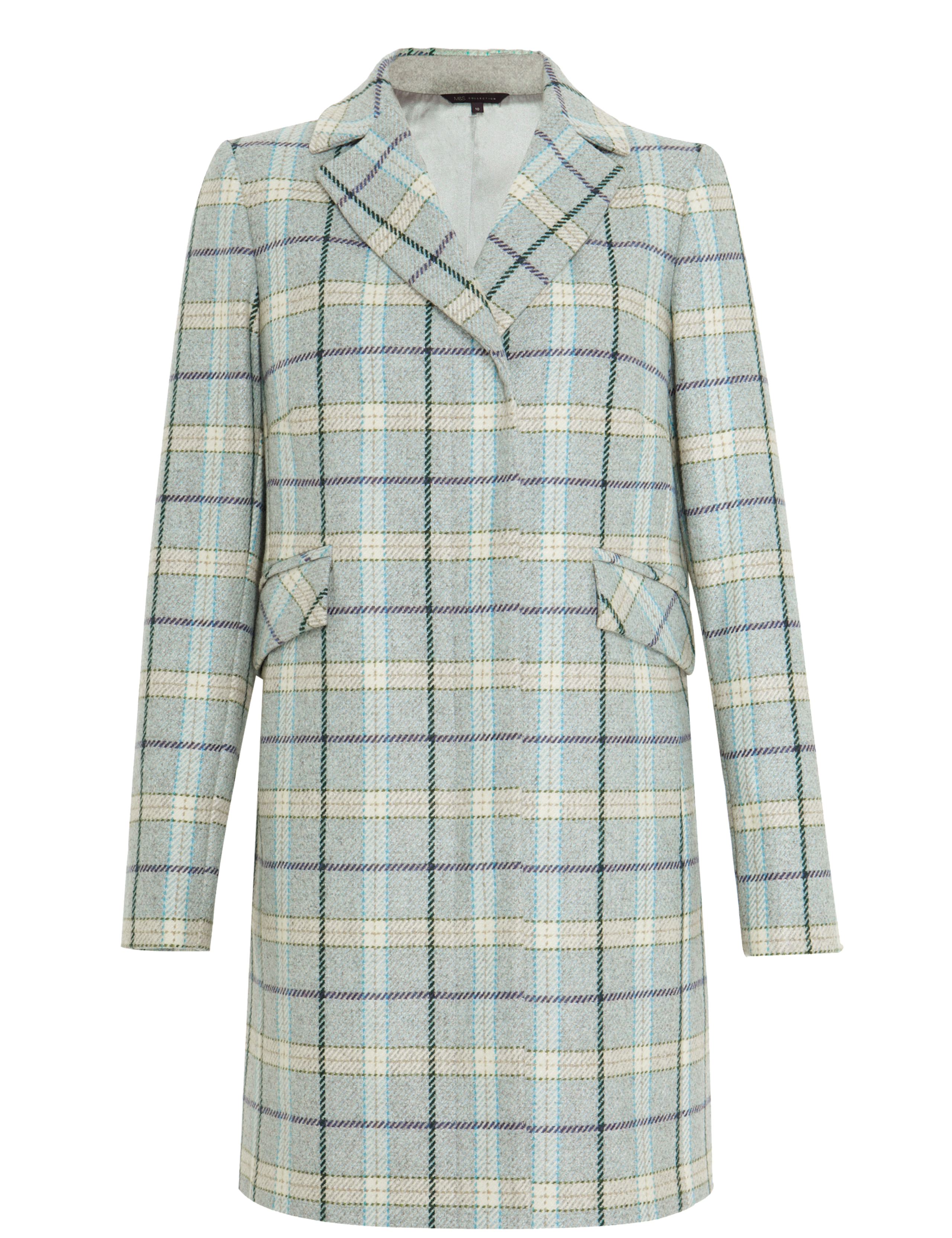 Wool Blend Checked Coat 2 of 8