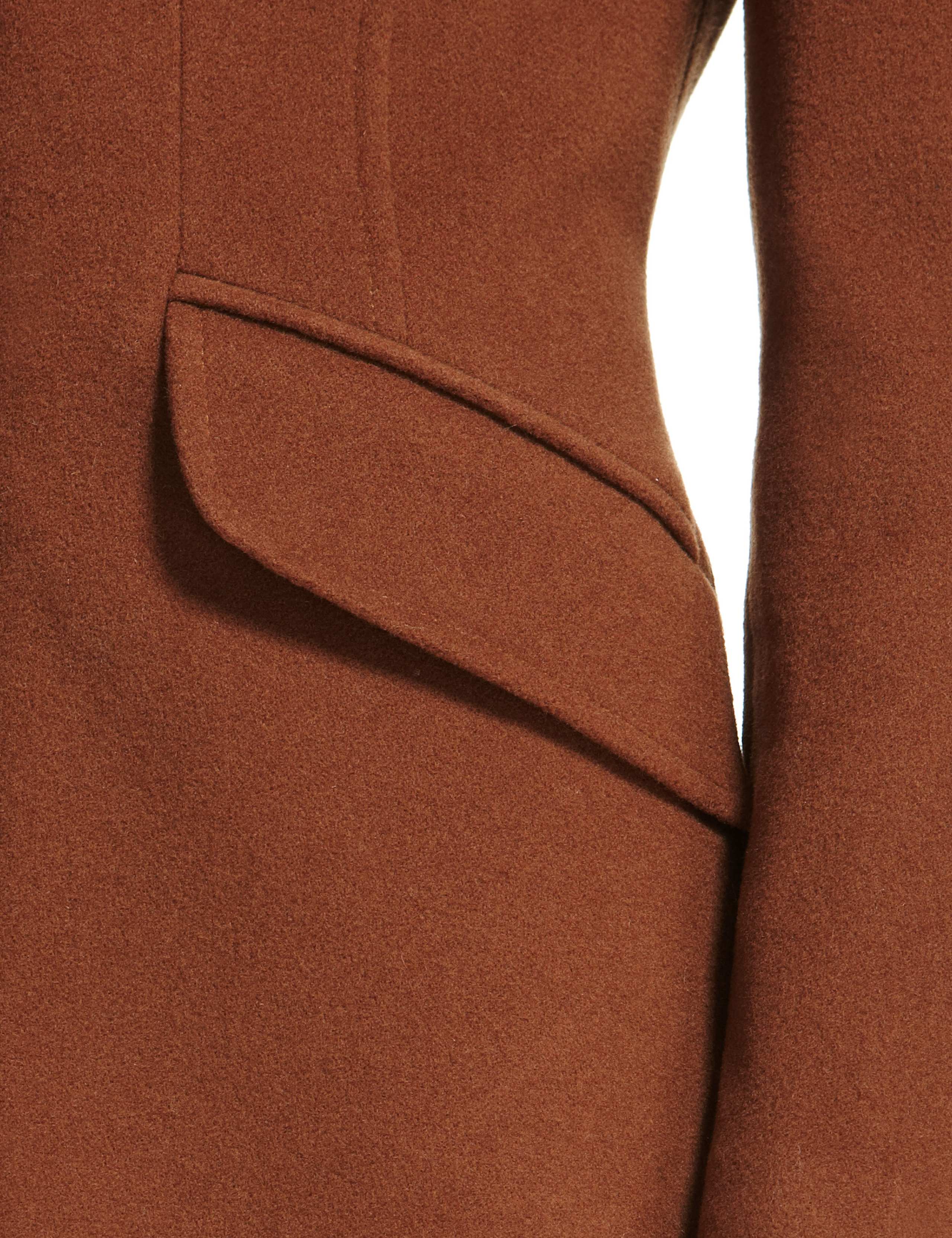 Double Breasted Faux Fur Collar Coat with Cashmere 7 of 9