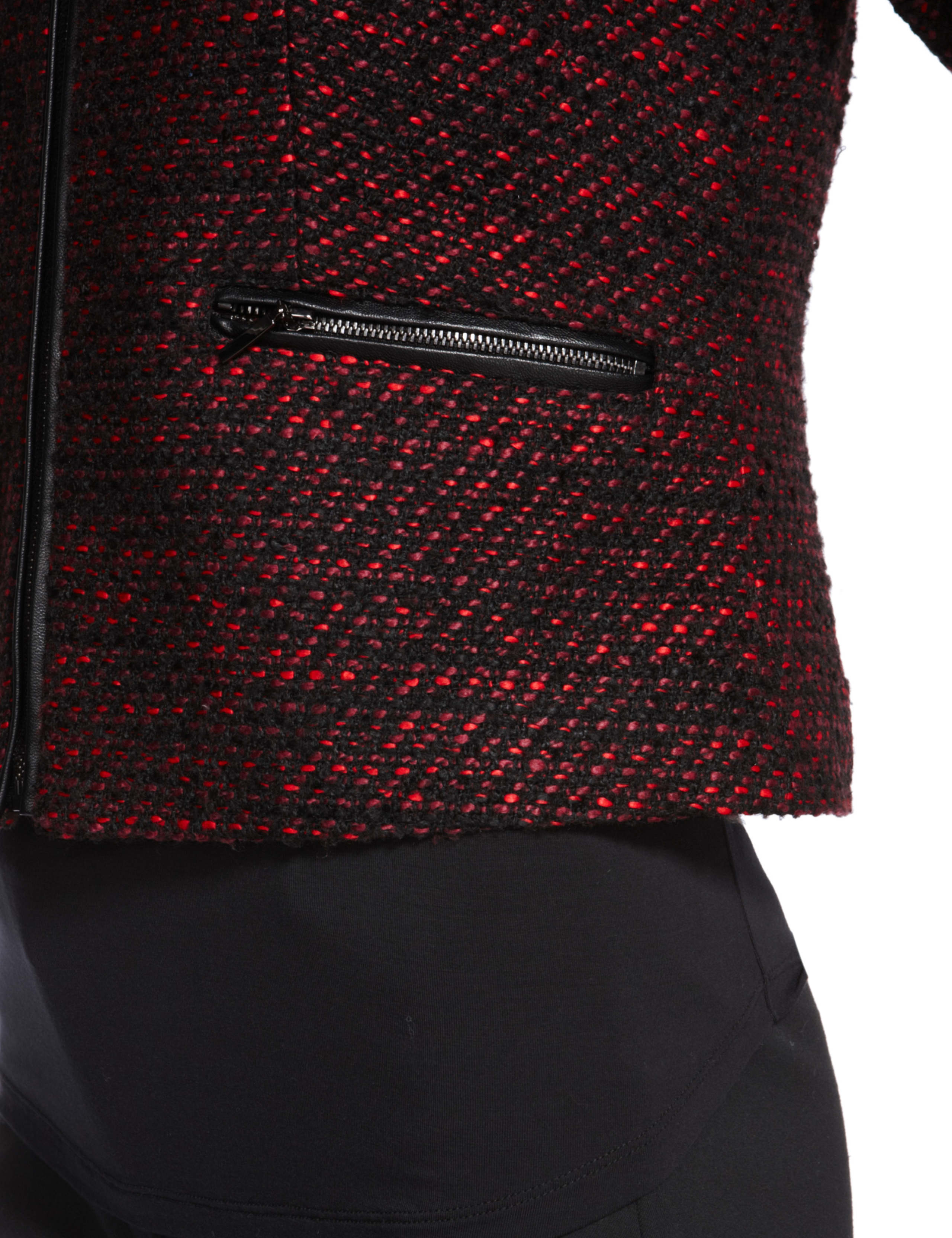 Leather Trim Tweed Jacket 7 of 8