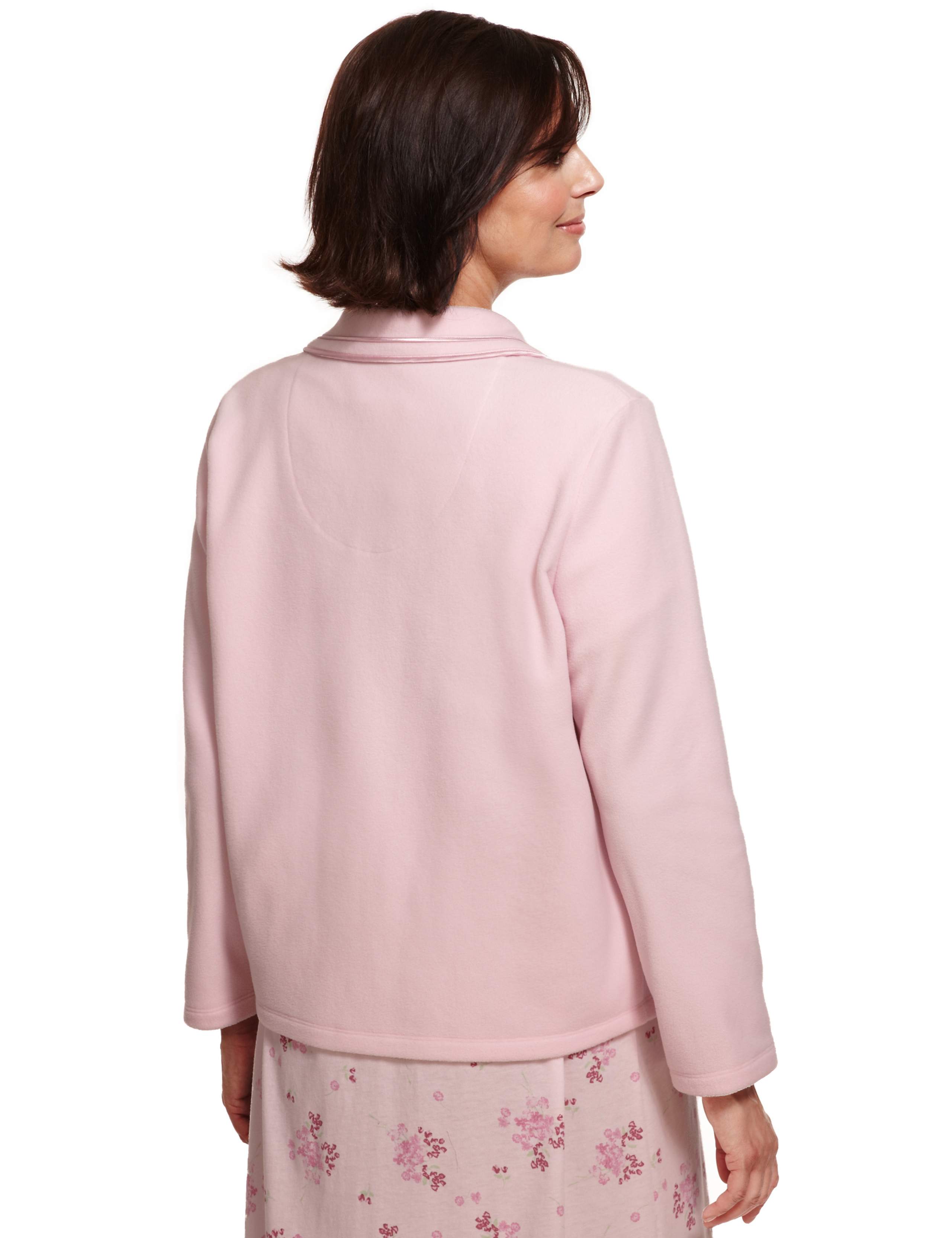 Round Collar Fleece Bed Jacket 4 of 5