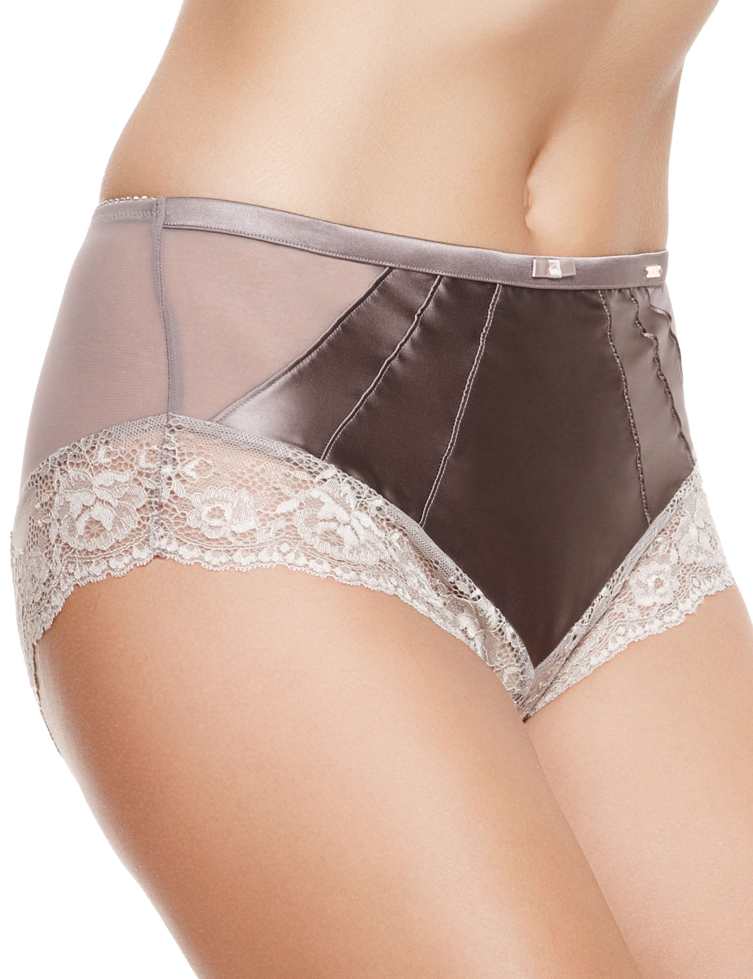 Silk Midi Knickers with French Designed Rose Lace 1 of 3