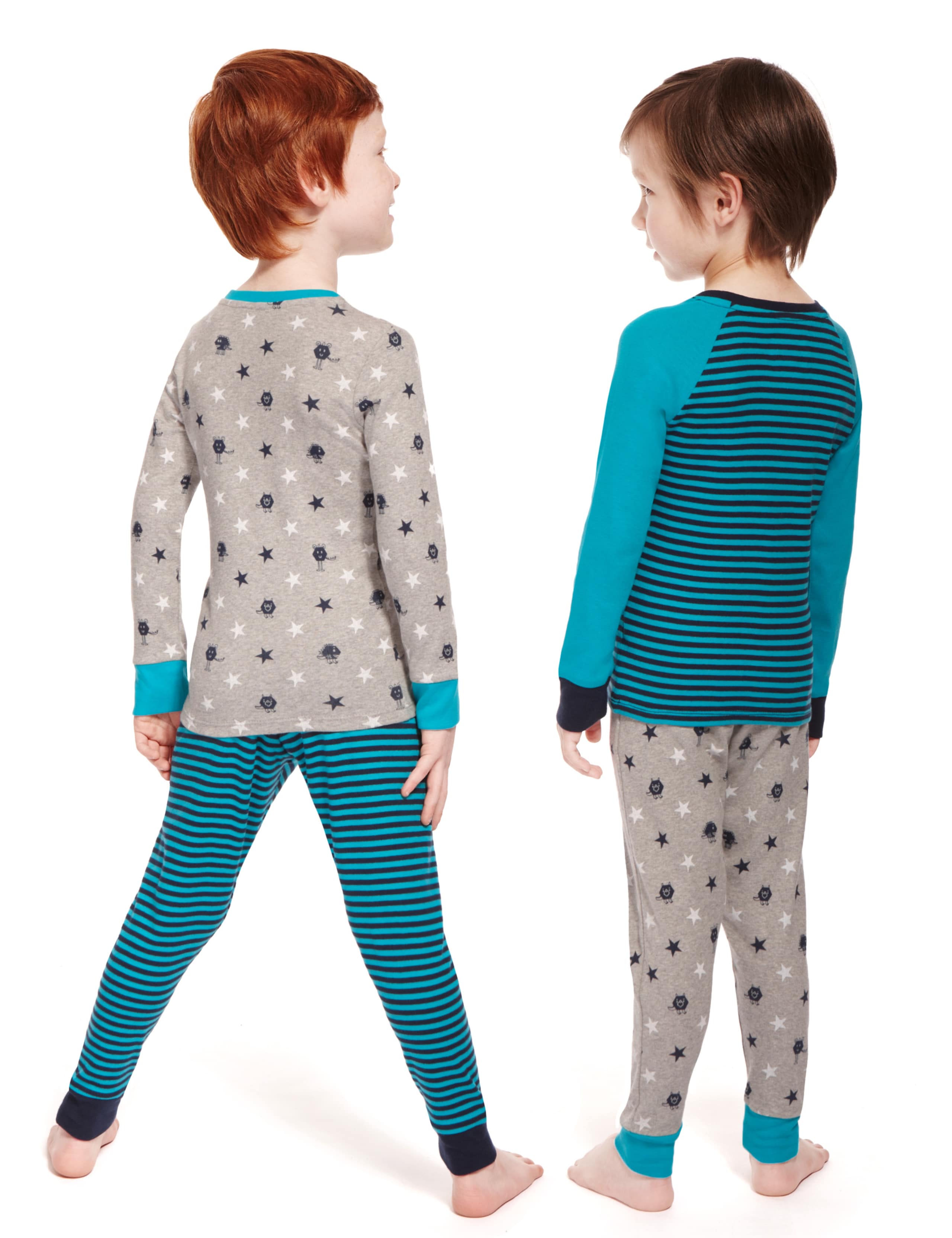 2 Pack Pure Cotton Monster & Striped Pyjamas 5 of 5