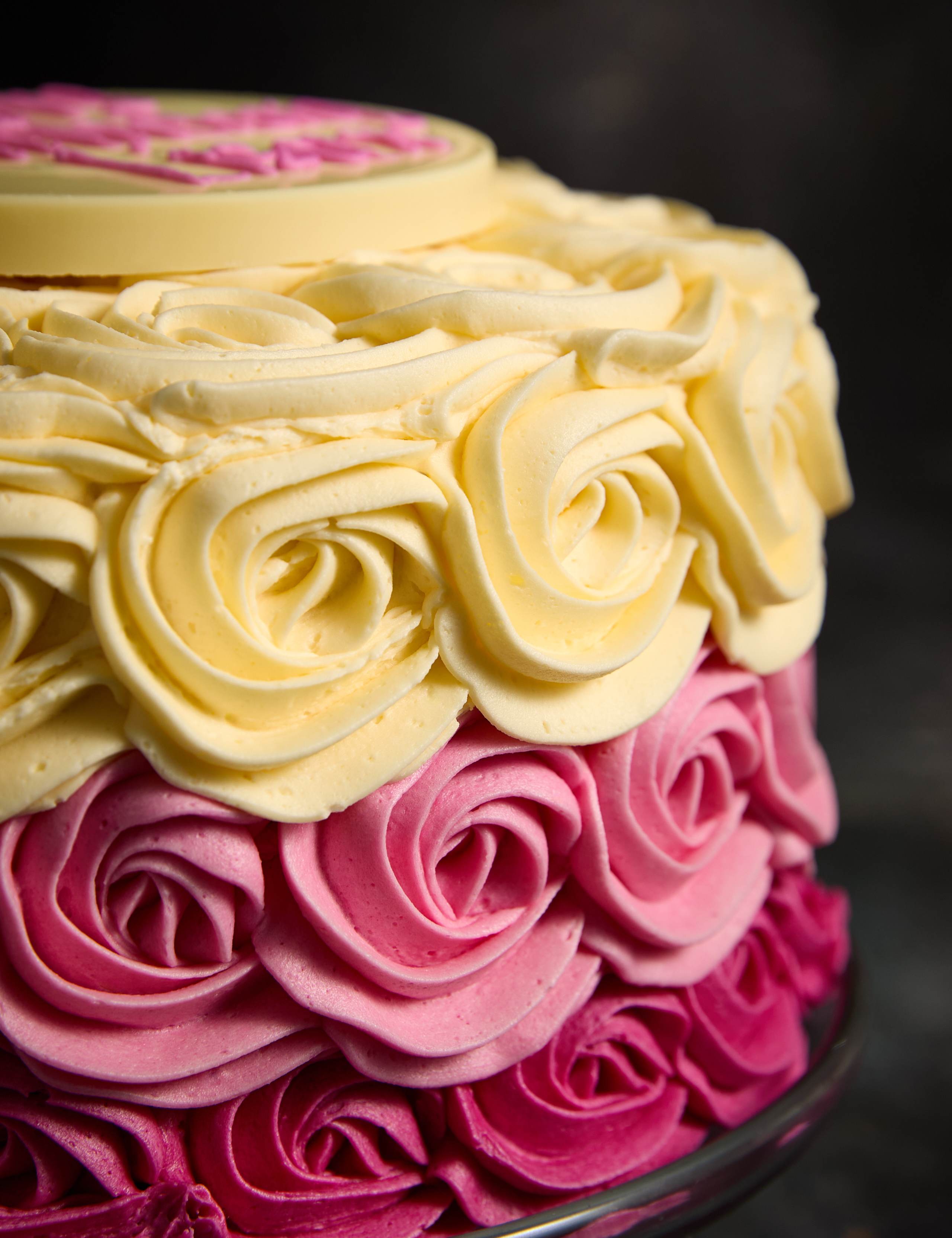 Personalised Piped Rose Cake (Serves 24) 3 of 6