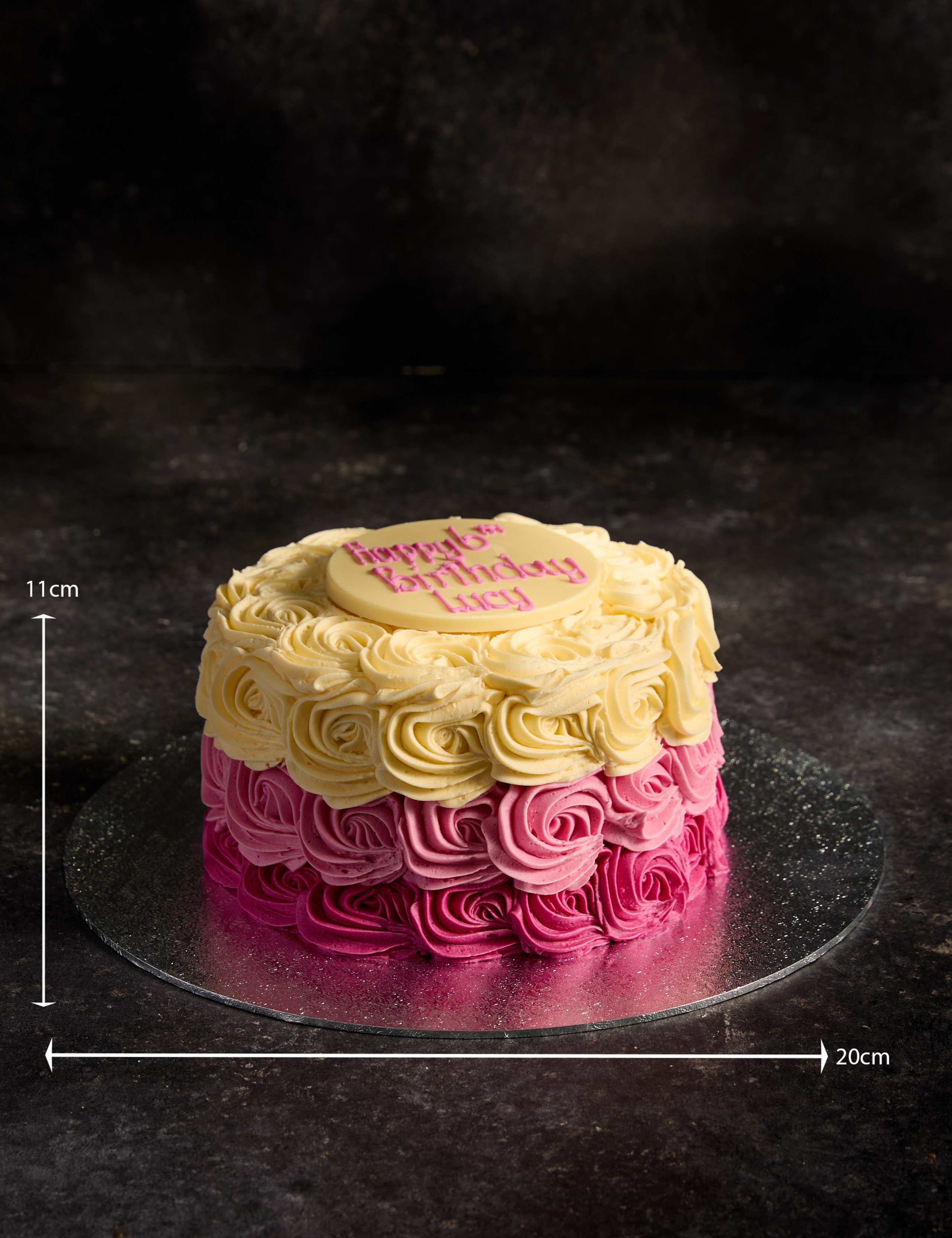Personalised Piped Rose Cake (Serves 24) 4 of 6