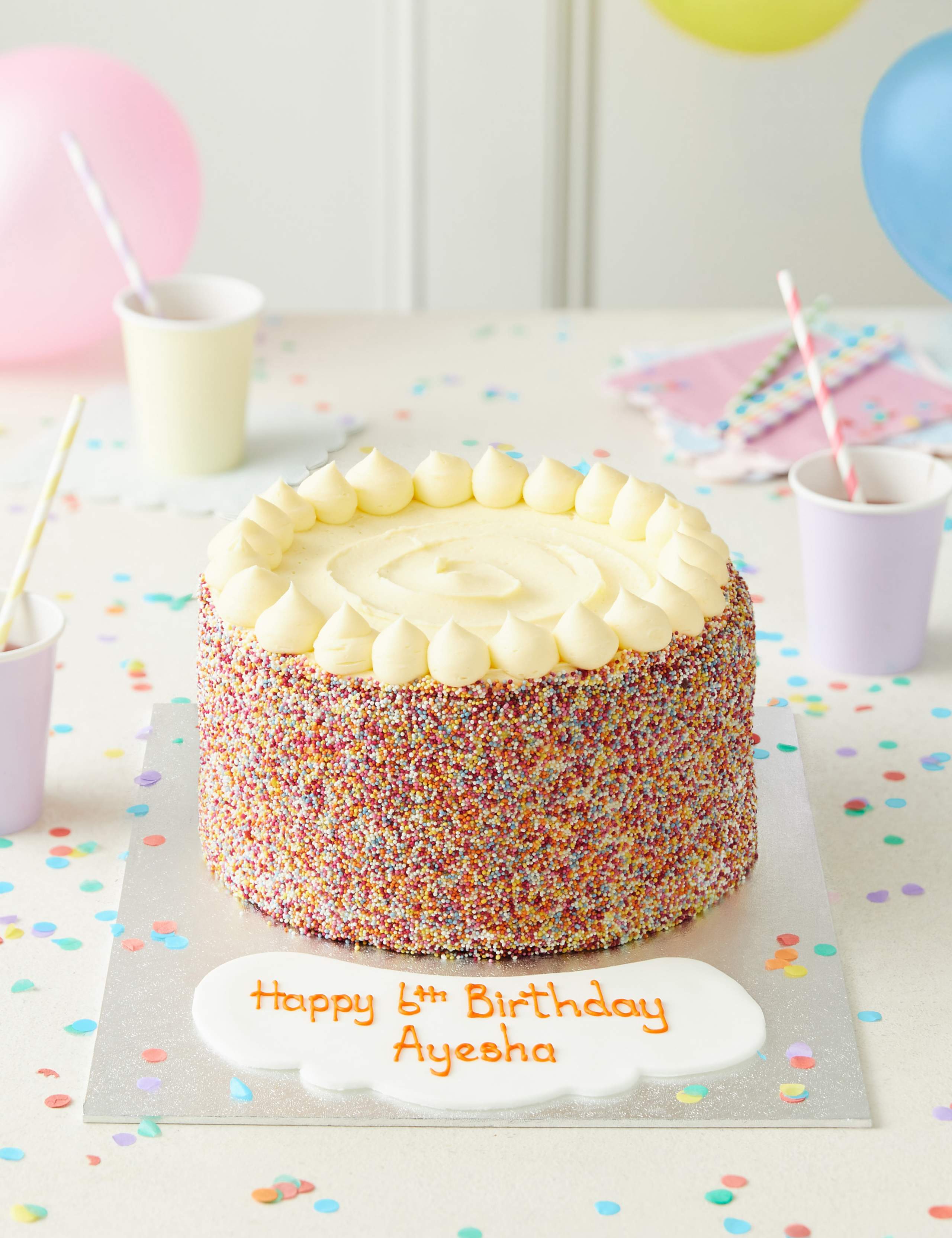 Personalised Extra Large Rainbow Layers Cake (Serves 32) 1 of 8