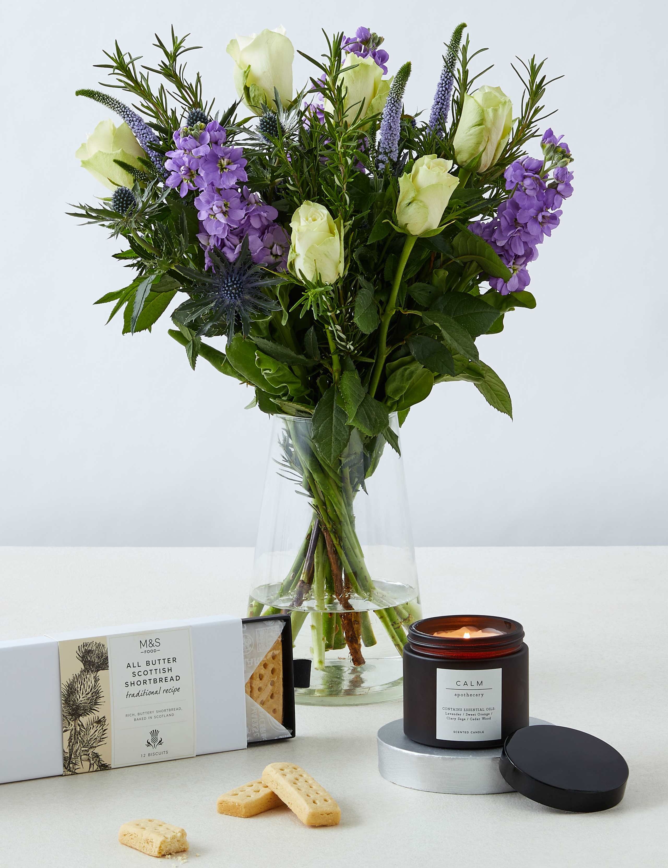 Thinking of you Bouquet, Shortbread & Candle Gift 1 of 3