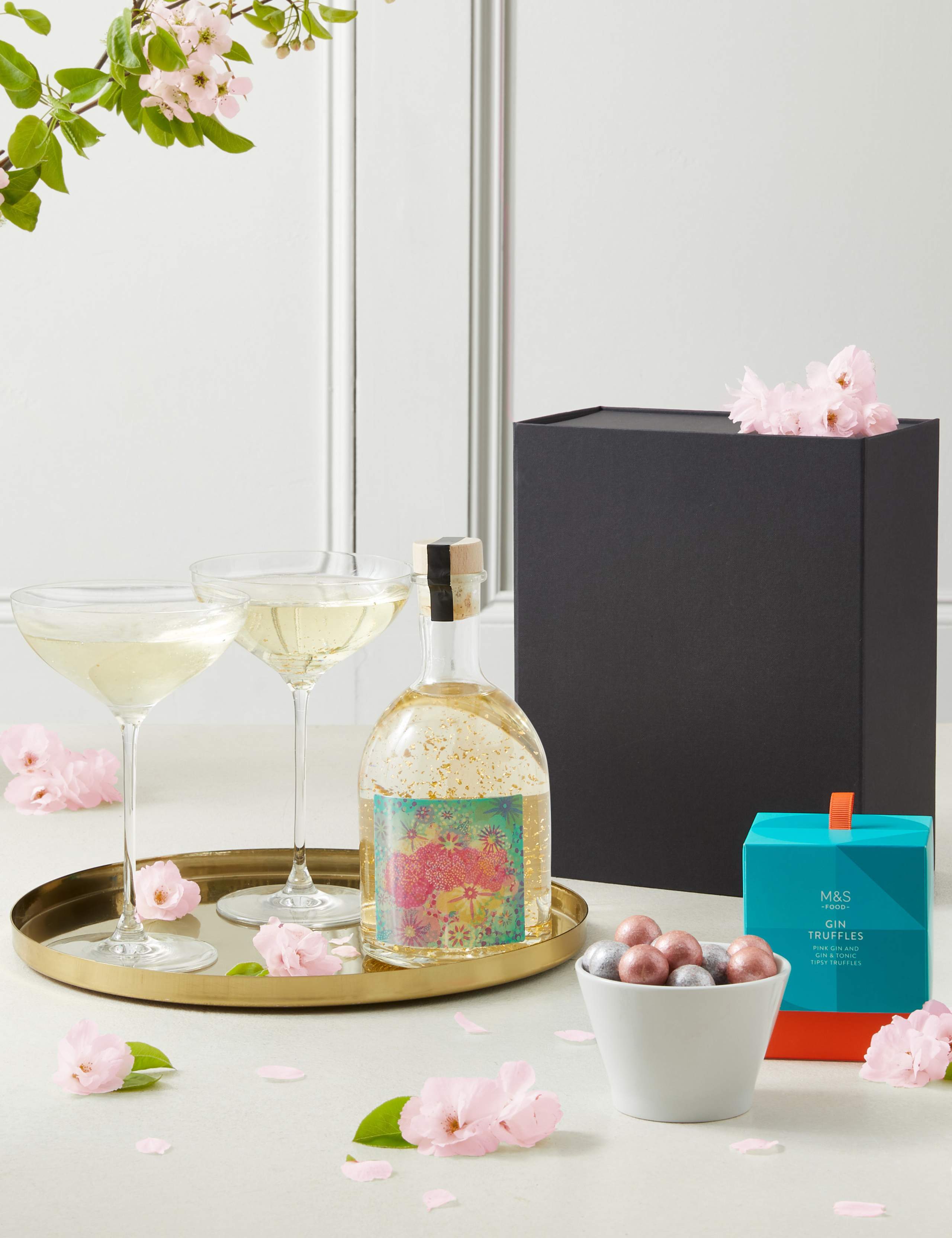 Cherry Blossom Glitter Gin Globe & Gin Truffles 1 of 3