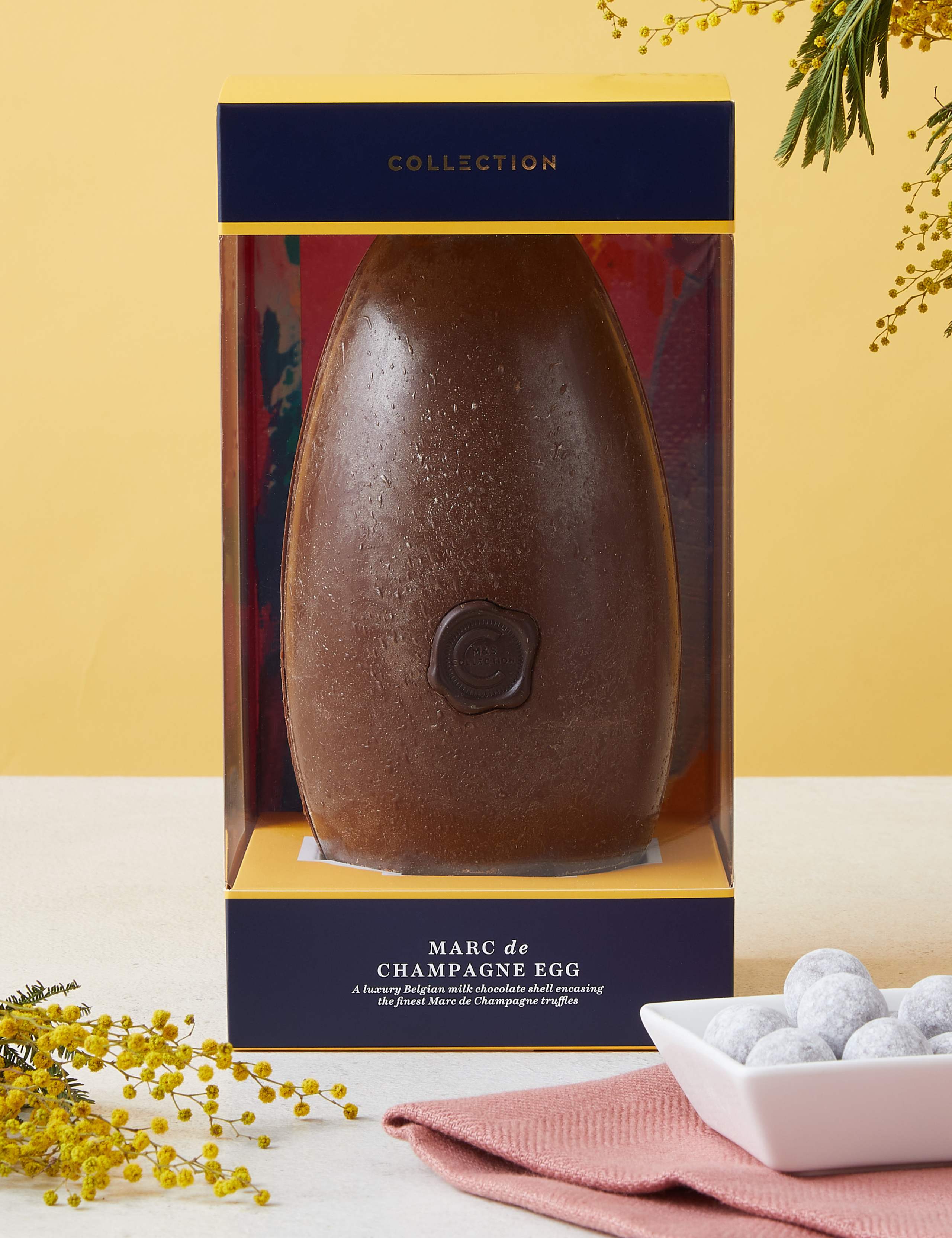 Collection Belgian Chocolate Easter Egg with Marc de Champagne Truffles 1 of 2