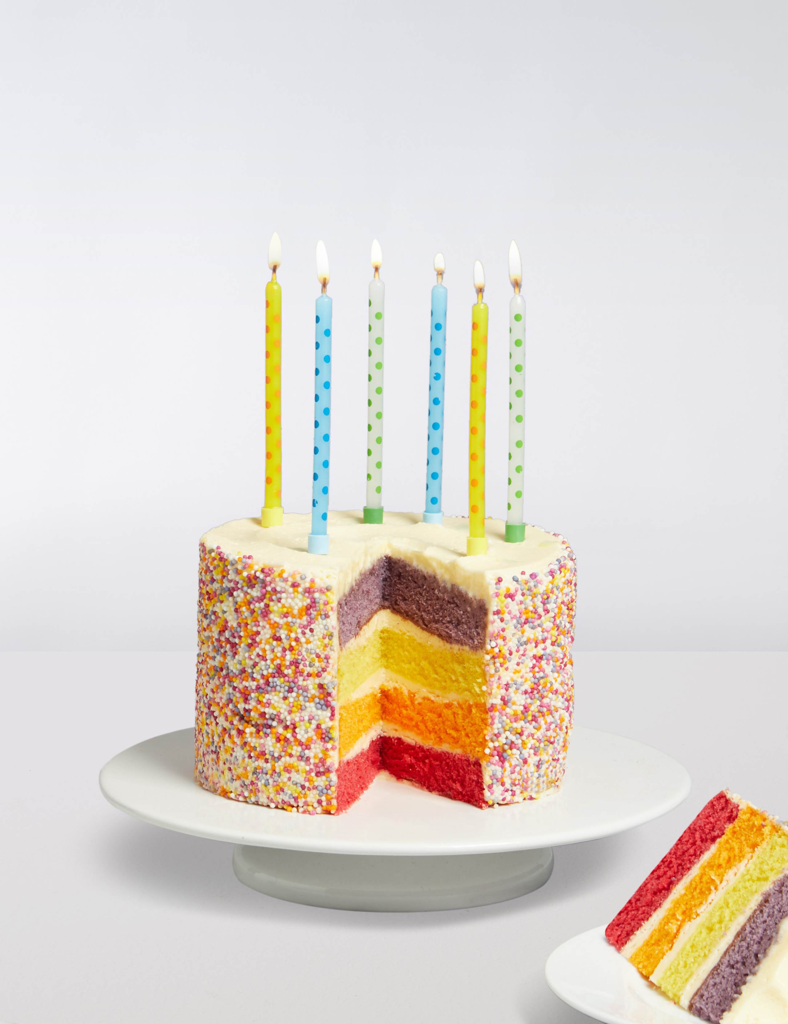 Rainbow Cake with Candles 1 of 3