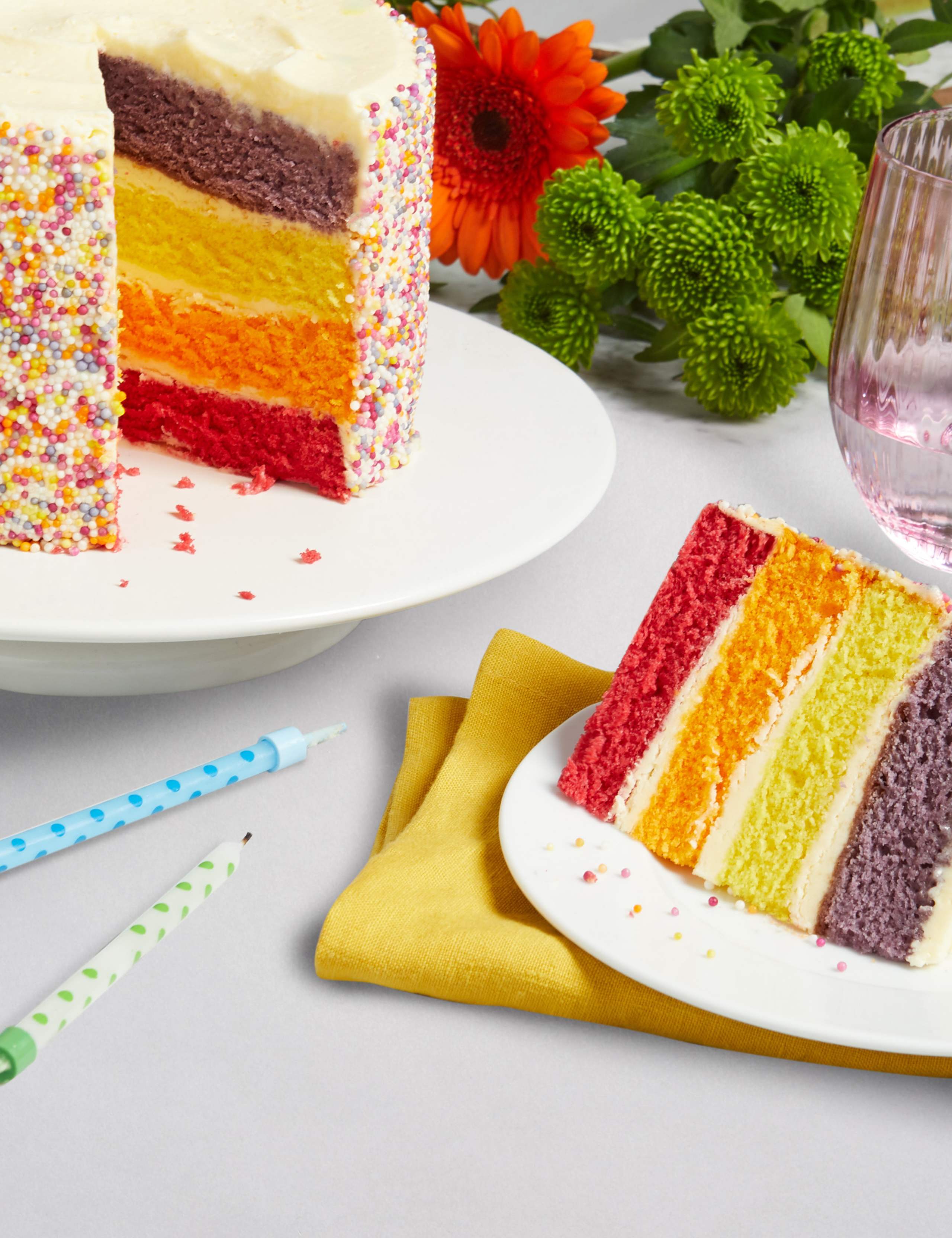 Rainbow Cake with Candles 3 of 3