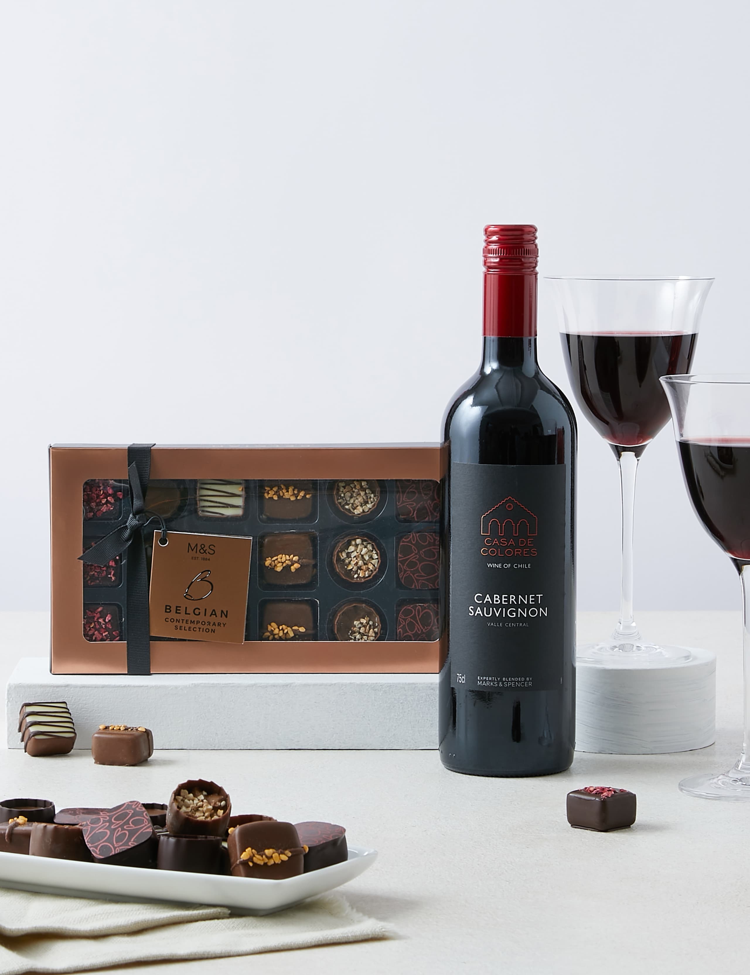 Cabernet & Belgian Contemporary Collection Chocolates 1 of 2