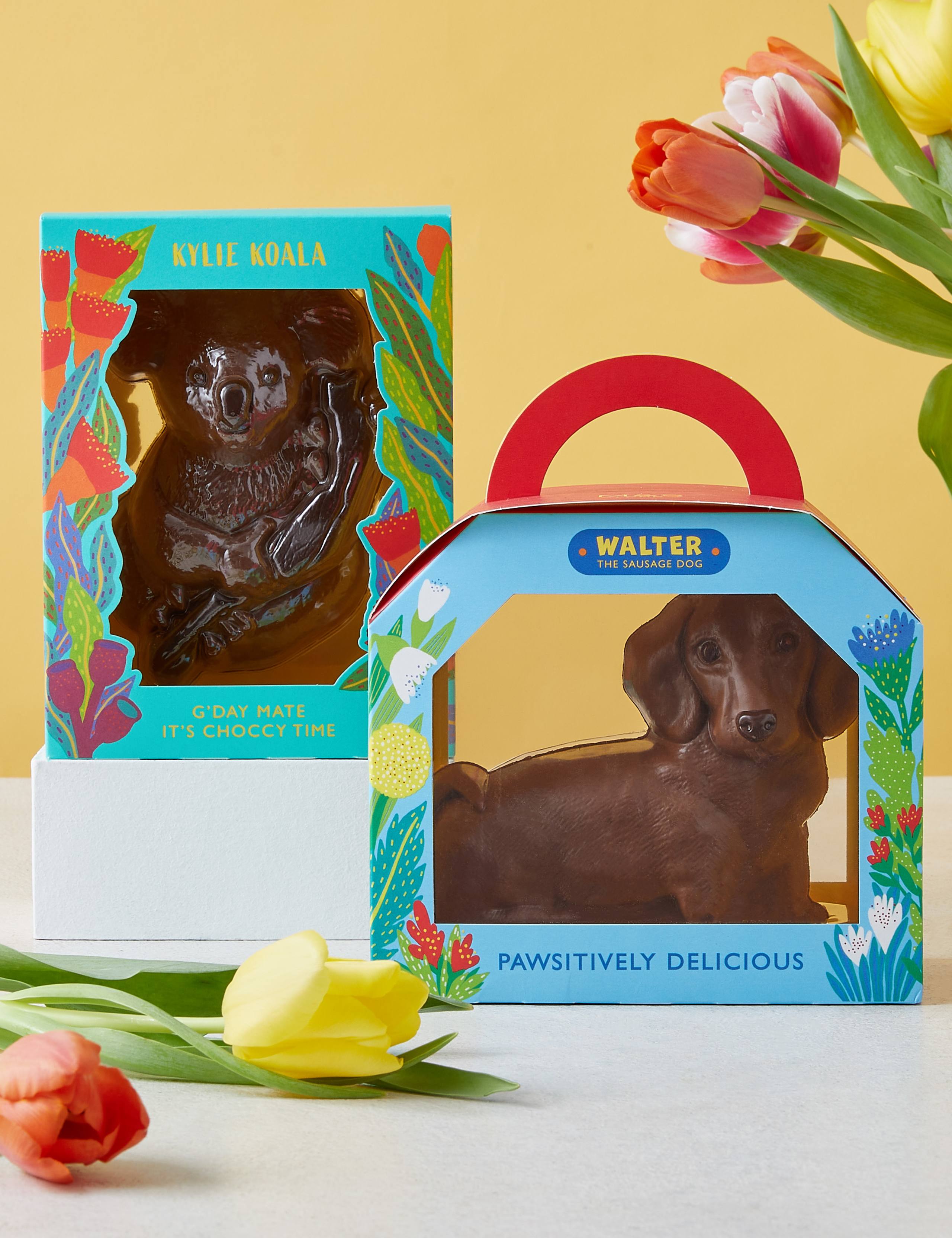 Walter the Sausage Dog and Kylie the Koala Chocolate Duo 1 of 2