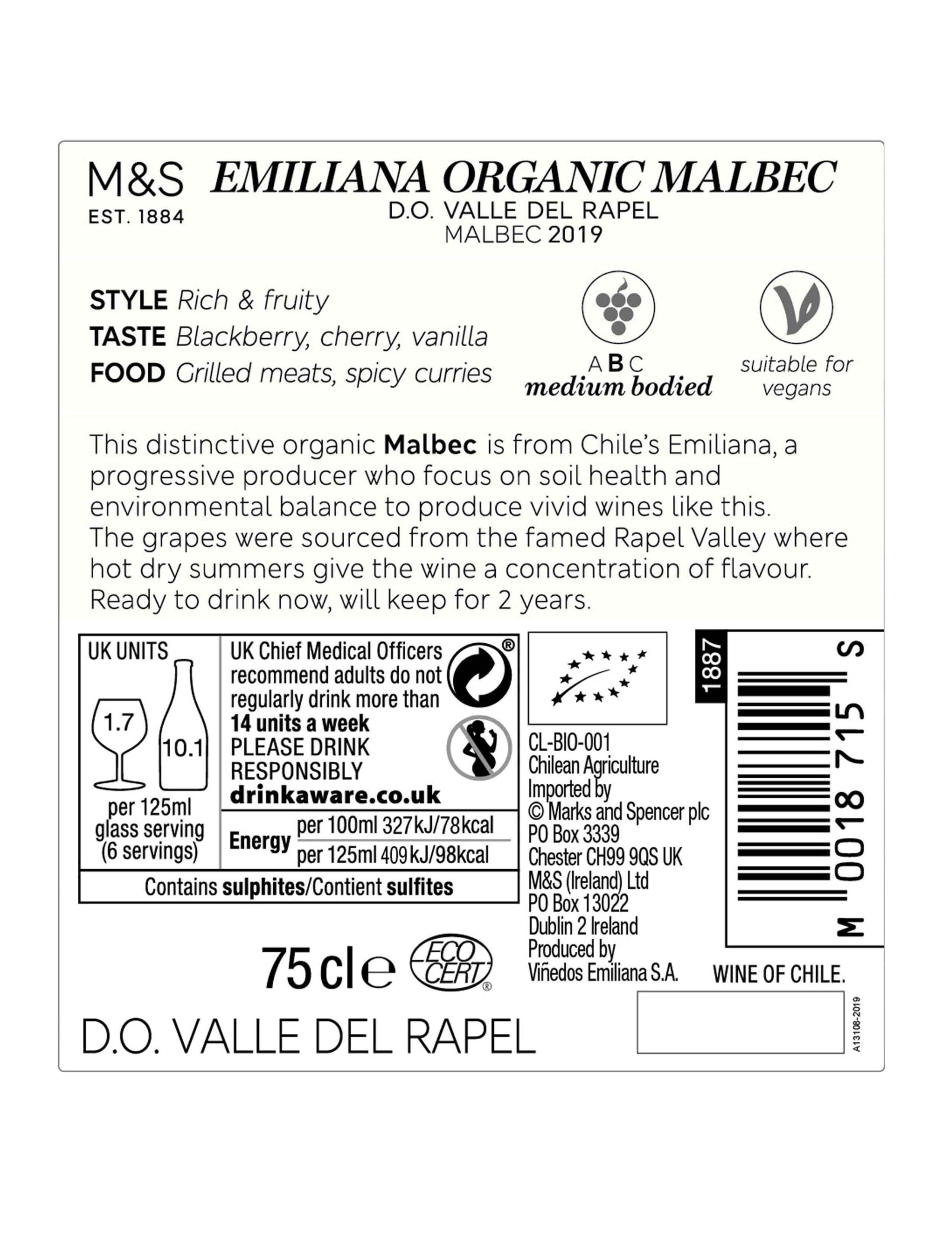 Emiliana Organic Malbec - Case of 6 3 of 3