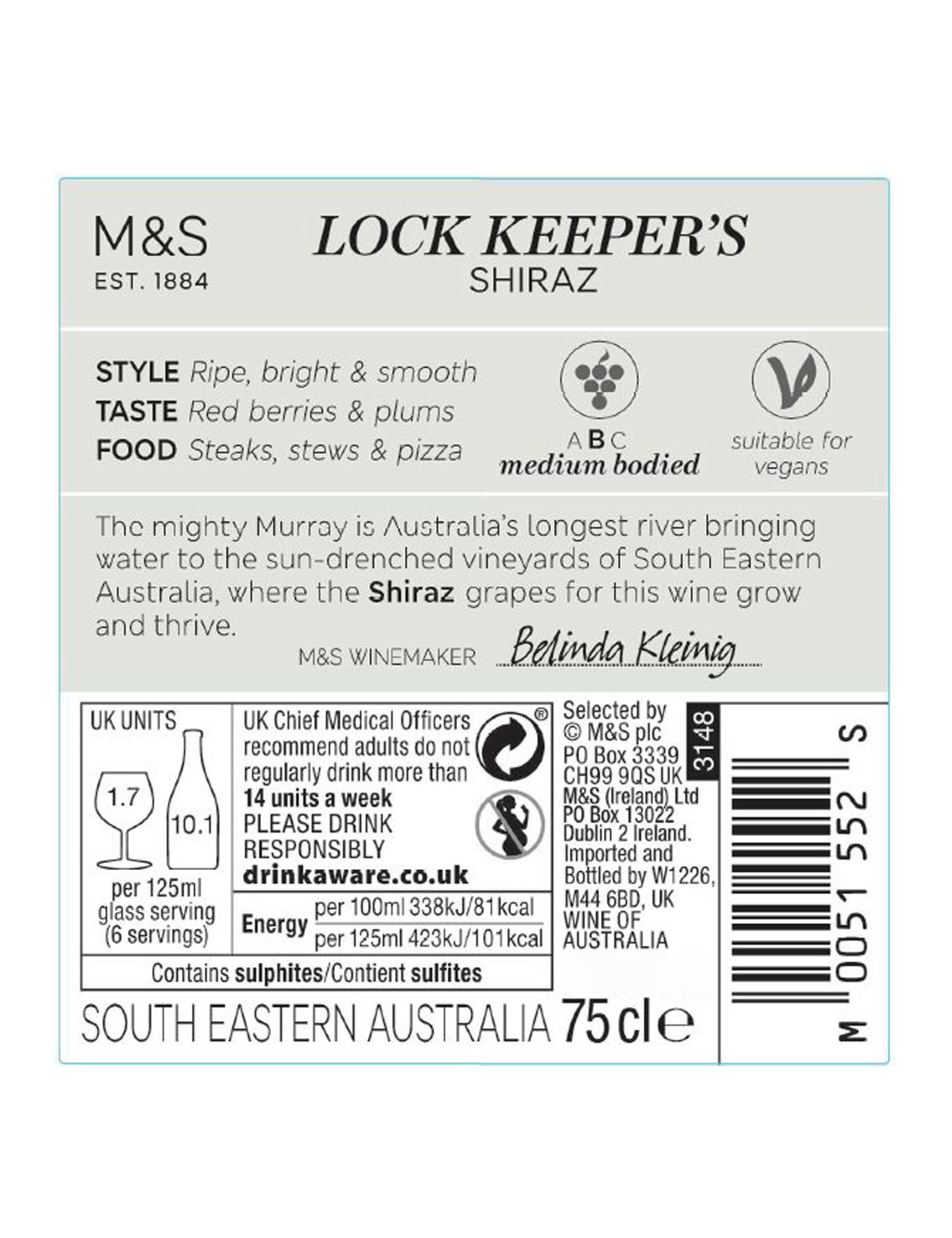 Lock Keeper's Reserve Shiraz - Case of 6 2 of 2