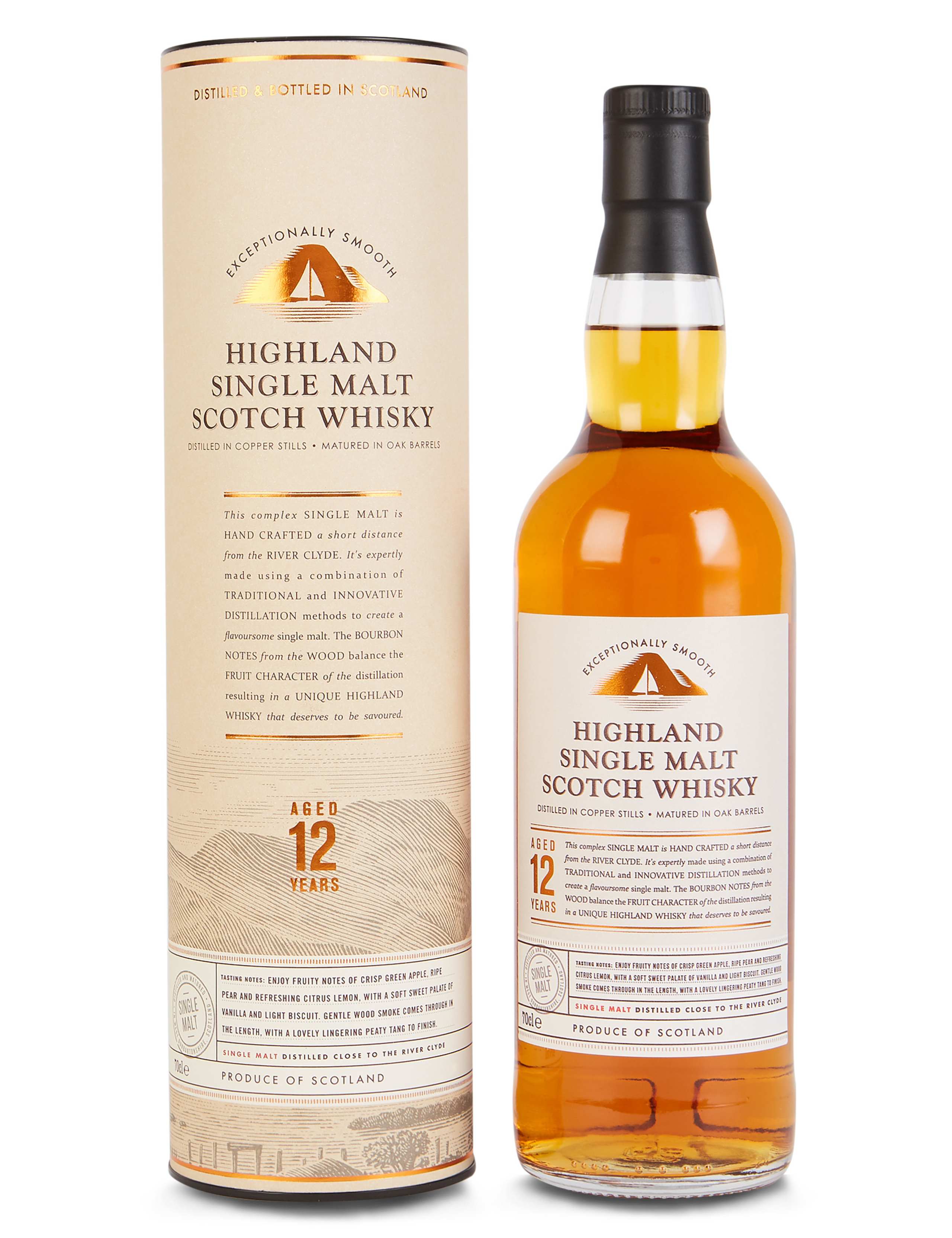 Highland Single 12 year Old Malt Whisky - Single Bottle 1 of 3