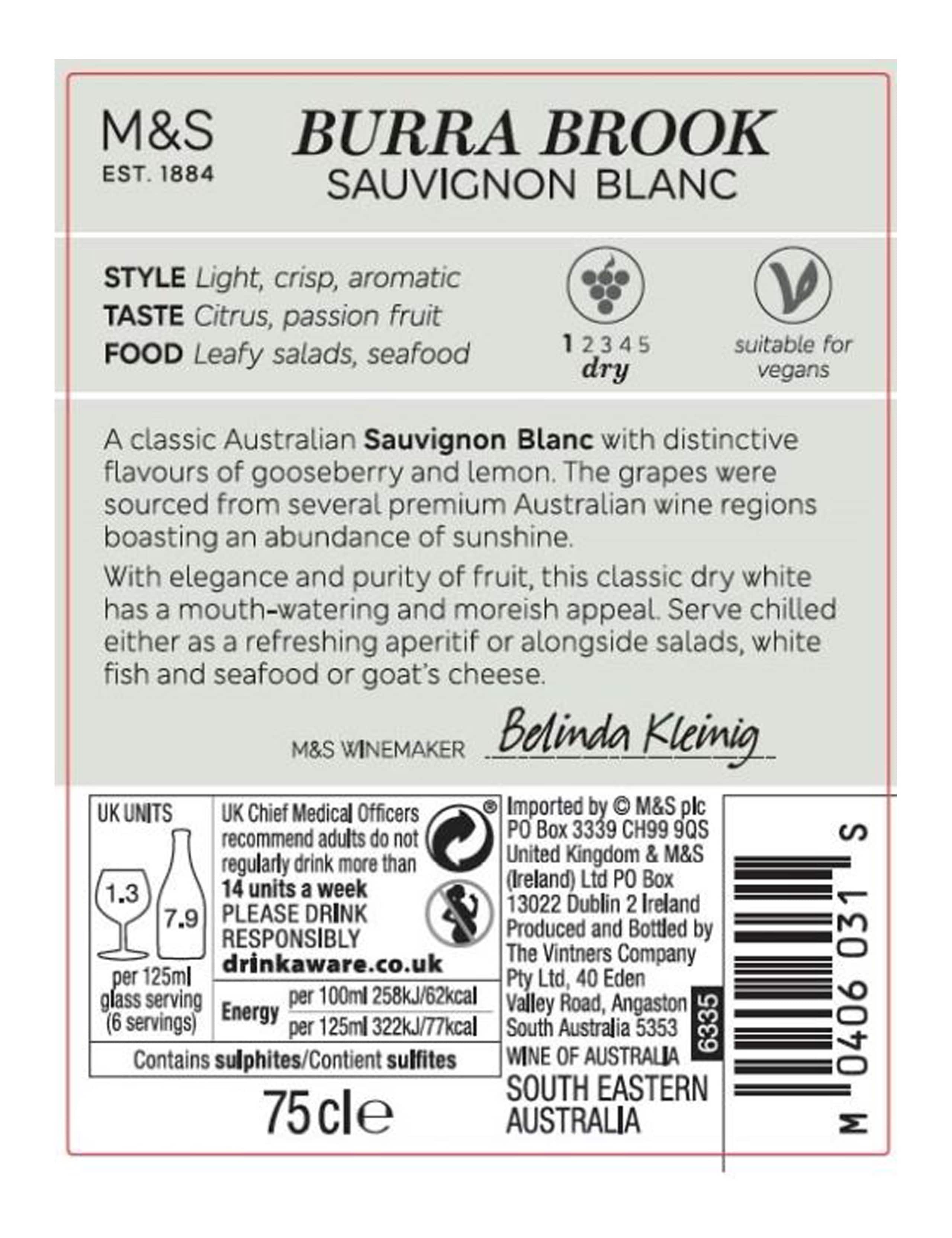 Burra Brook Sauvignon Blanc - Case of 6 2 of 2