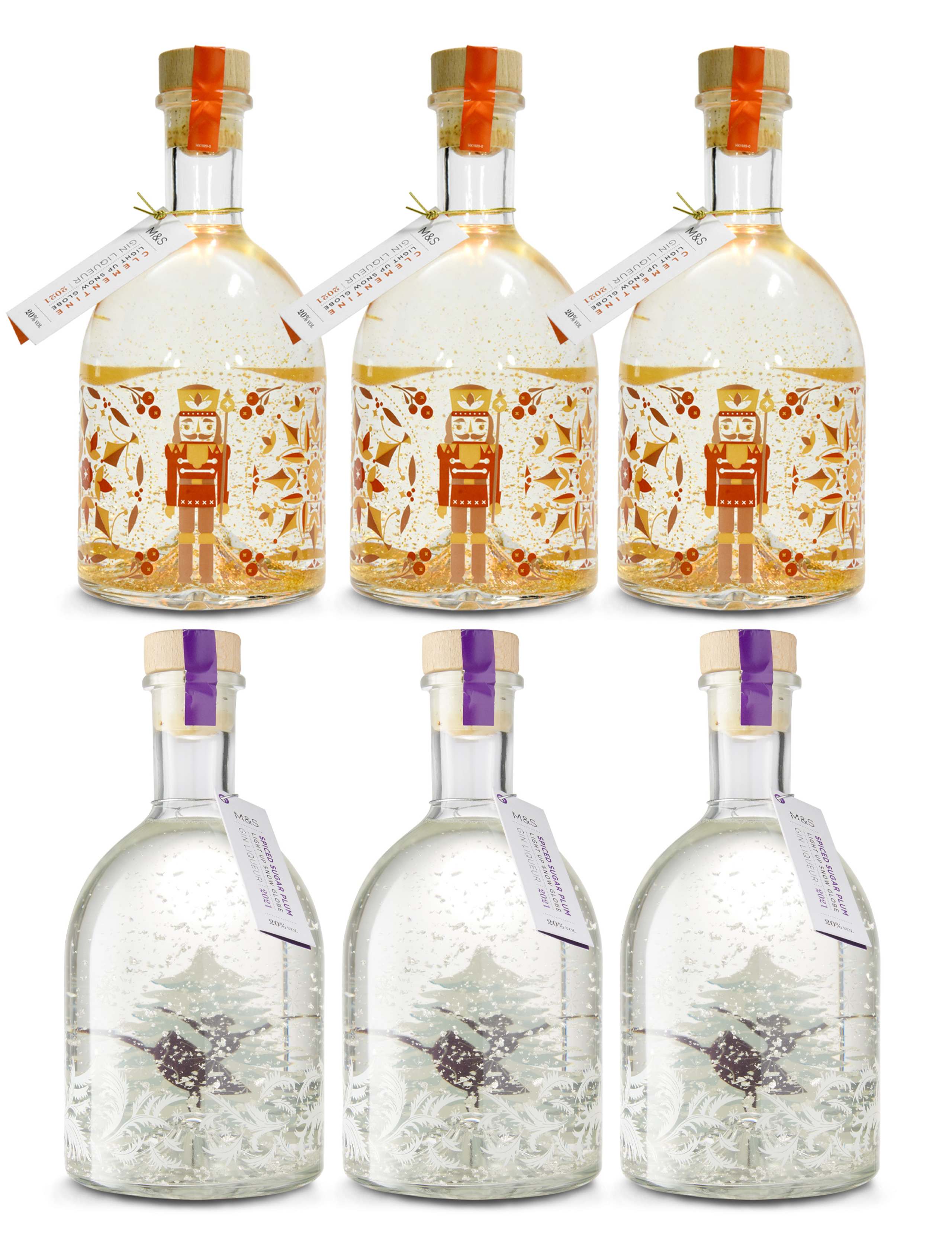 Clementine & Spiced Sugar Plum Light up Snow Globe Gin Liqueur Mixed Case 1 of 6
