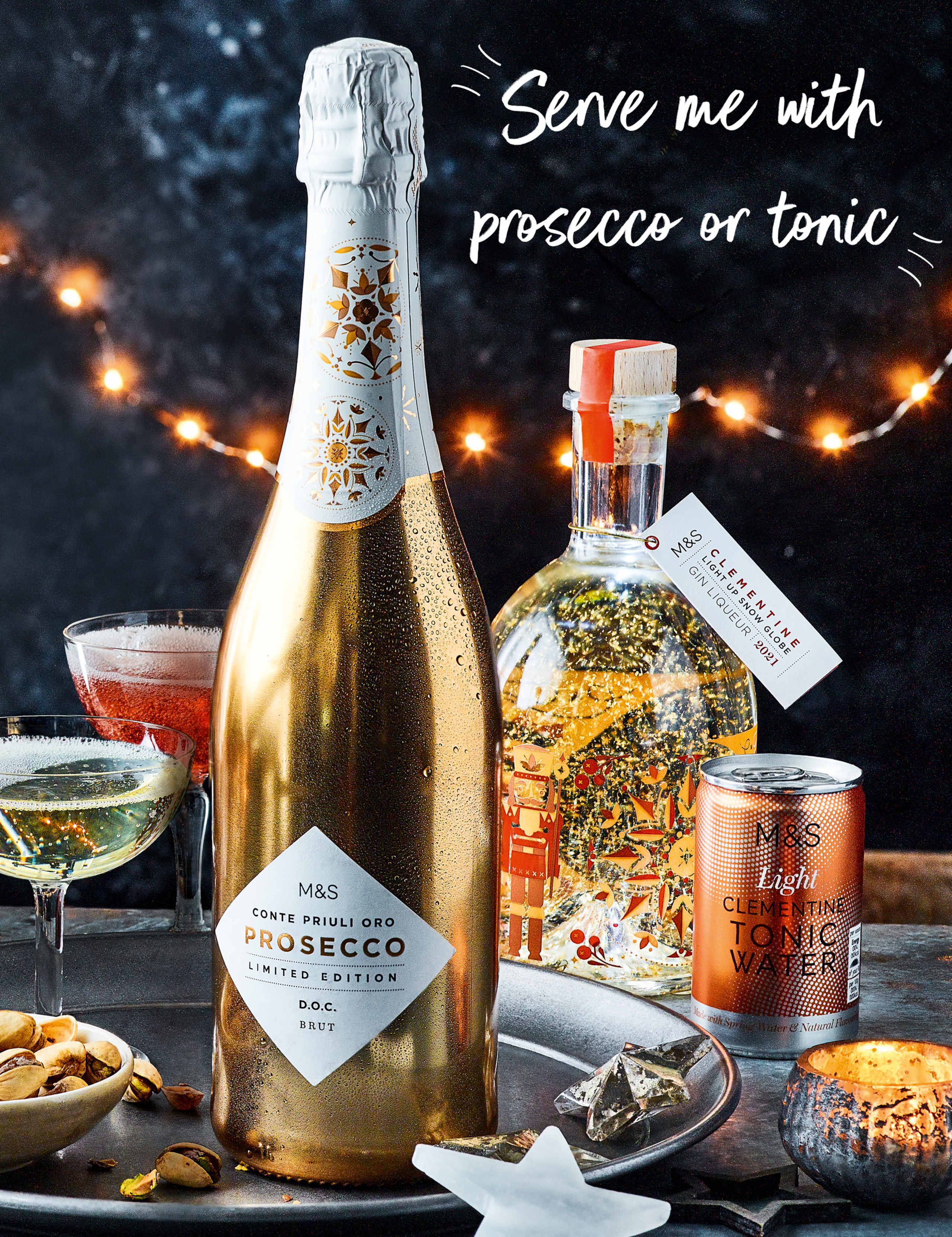 Clementine & Spiced Sugar Plum Light up Snow Globe Gin Liqueur Mixed Case 5 of 6