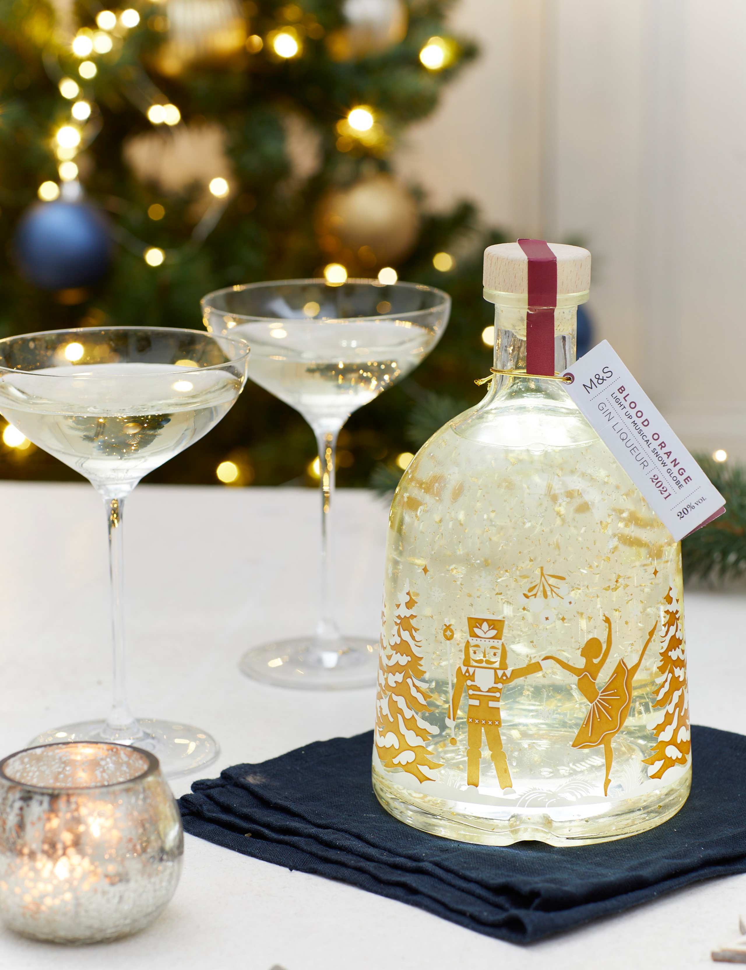 Blood Orange Light Up Musical Snow Globe Gin Liqueur Magnum - Single Bottle 1 of 4