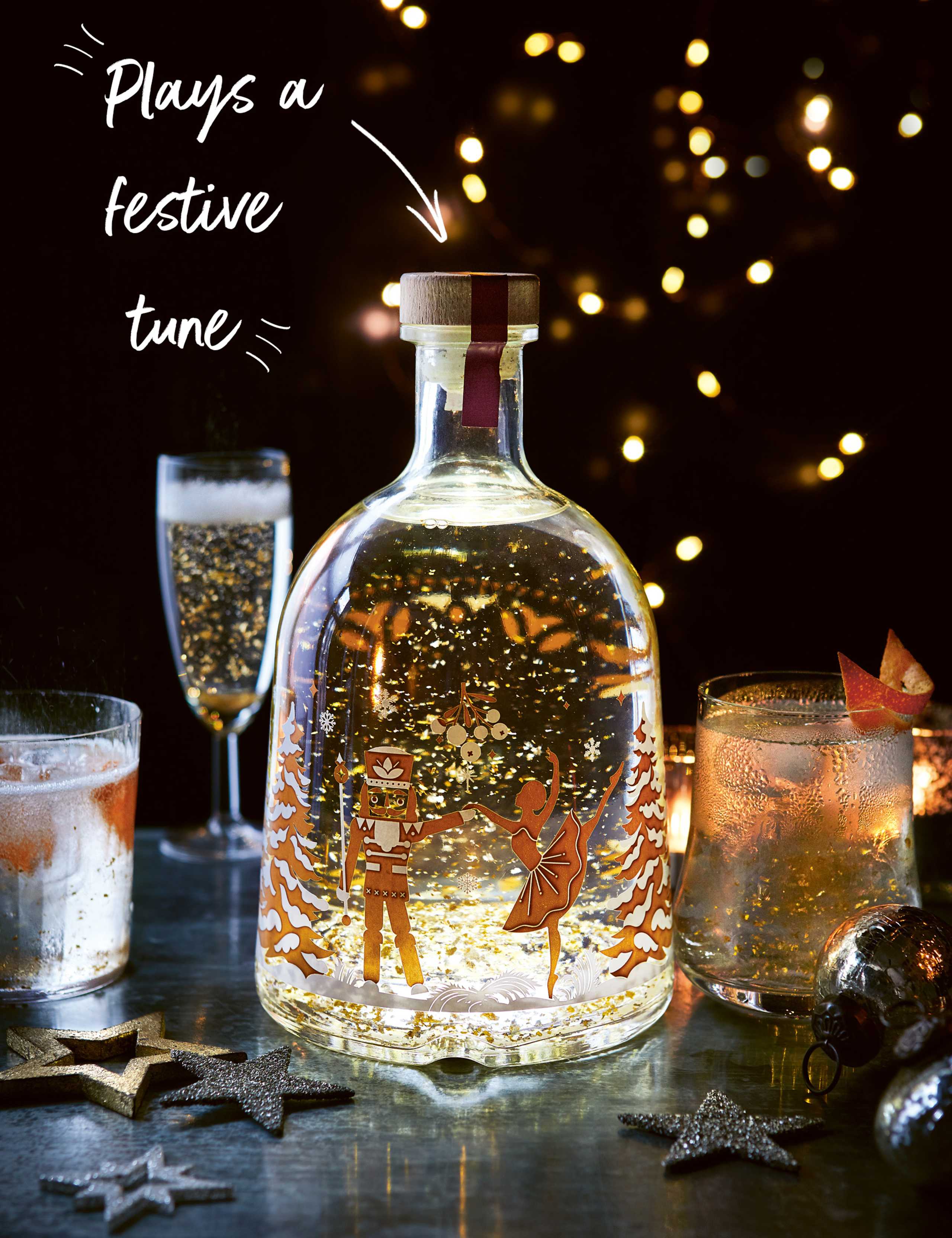 Blood Orange Light Up Musical Snow Globe Gin Liqueur Magnum - Single Bottle 2 of 4
