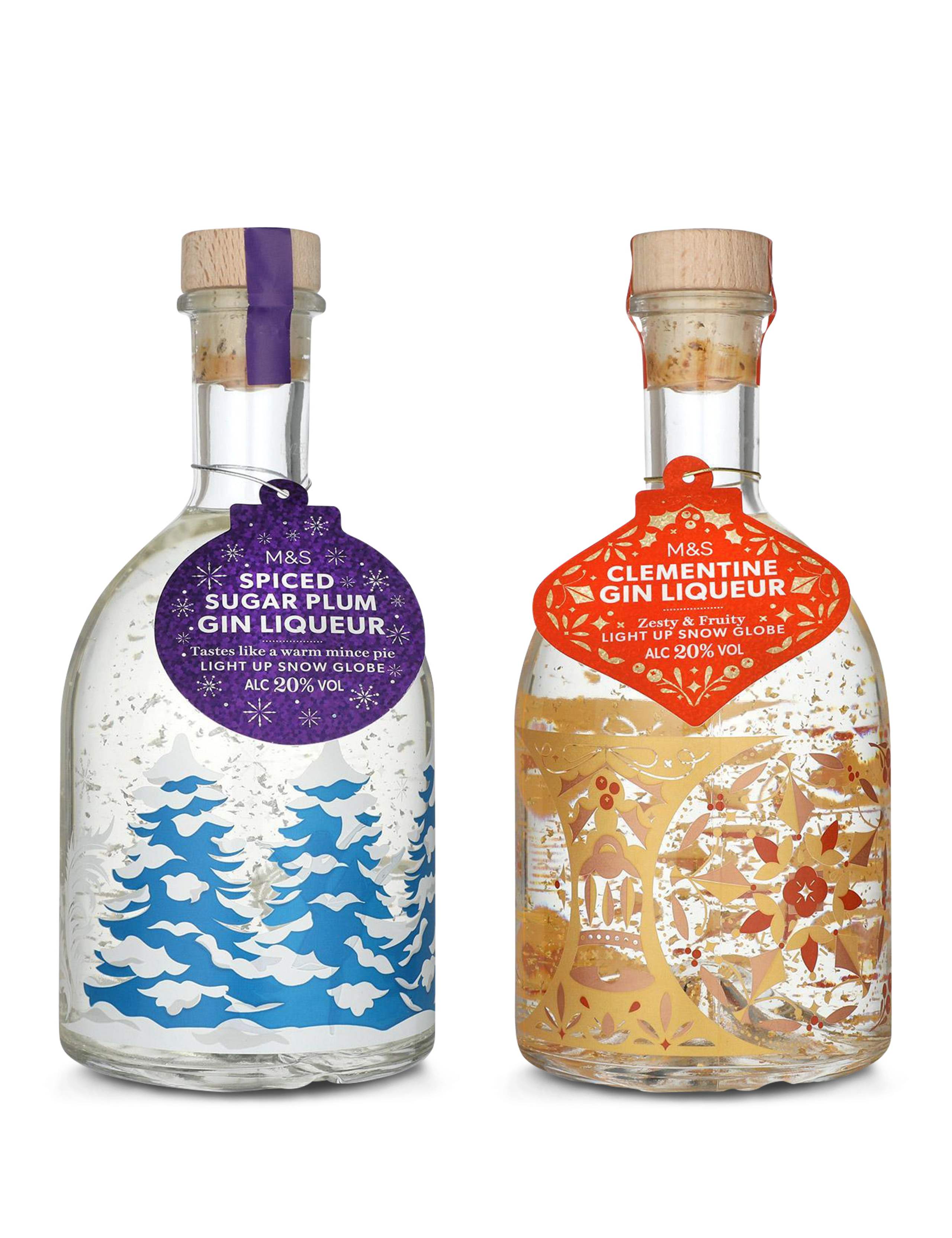 Clementine & Spiced Sugar Plum Light up Snow Globe Gin Liqueur Duo 1 of 5