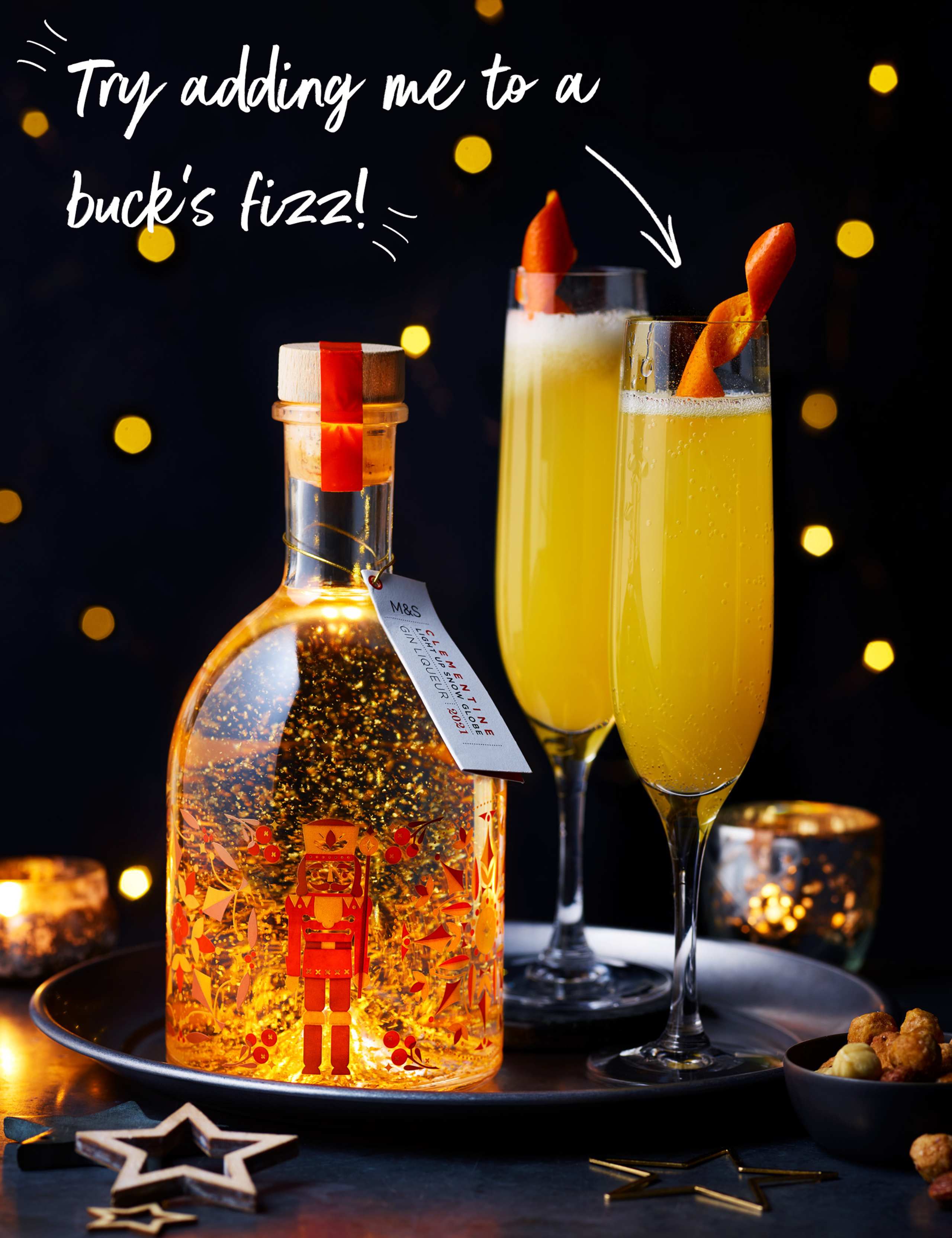 Clementine & Spiced Sugar Plum Light up Snow Globe Gin Liqueur Duo 3 of 5